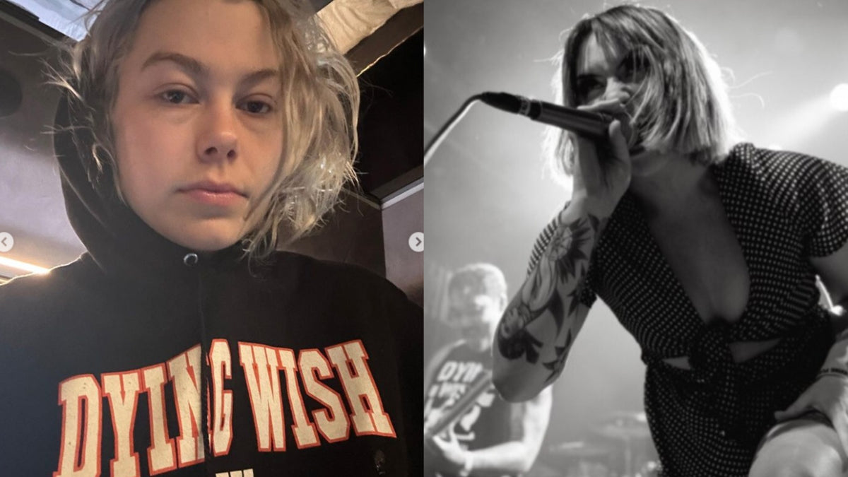WTF?! PHOEBE BRIDGERS posts photo in DYING WISH hoodie