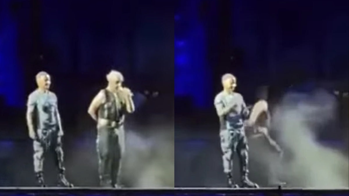 See RAMMSTEIN’s TILL LINDEMANN fall offstage in Lithuania