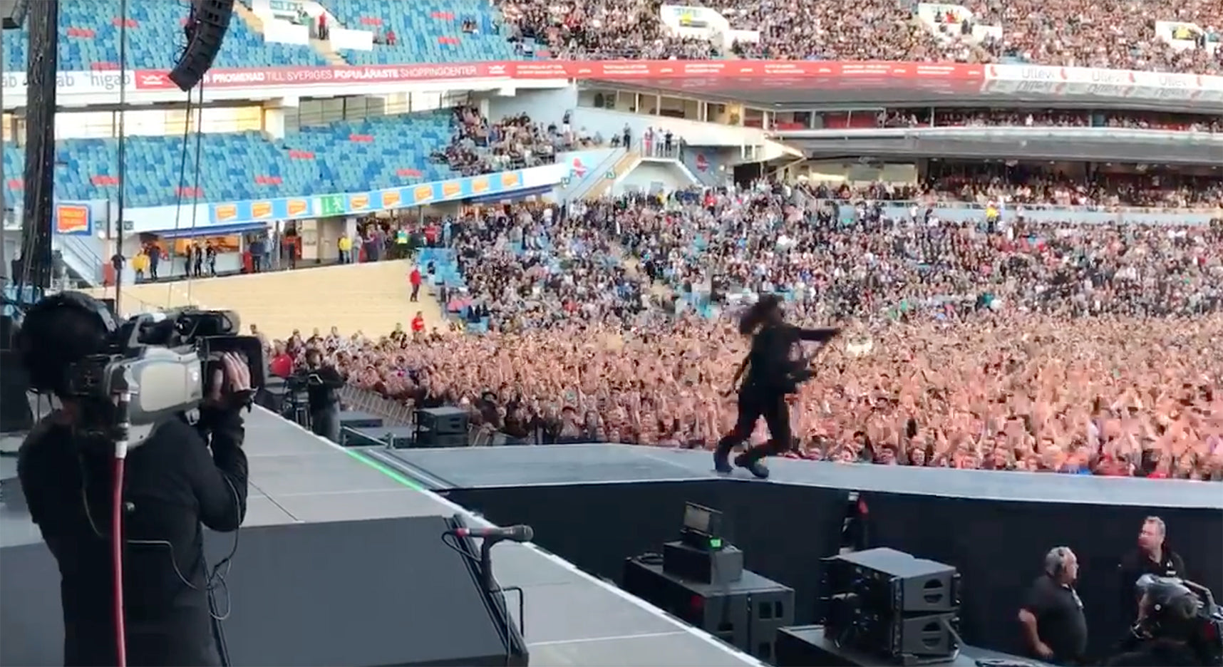 Watch Foo Fighters Prank Swedish Crowd With Hilarious Stuntman Stage “Fall”