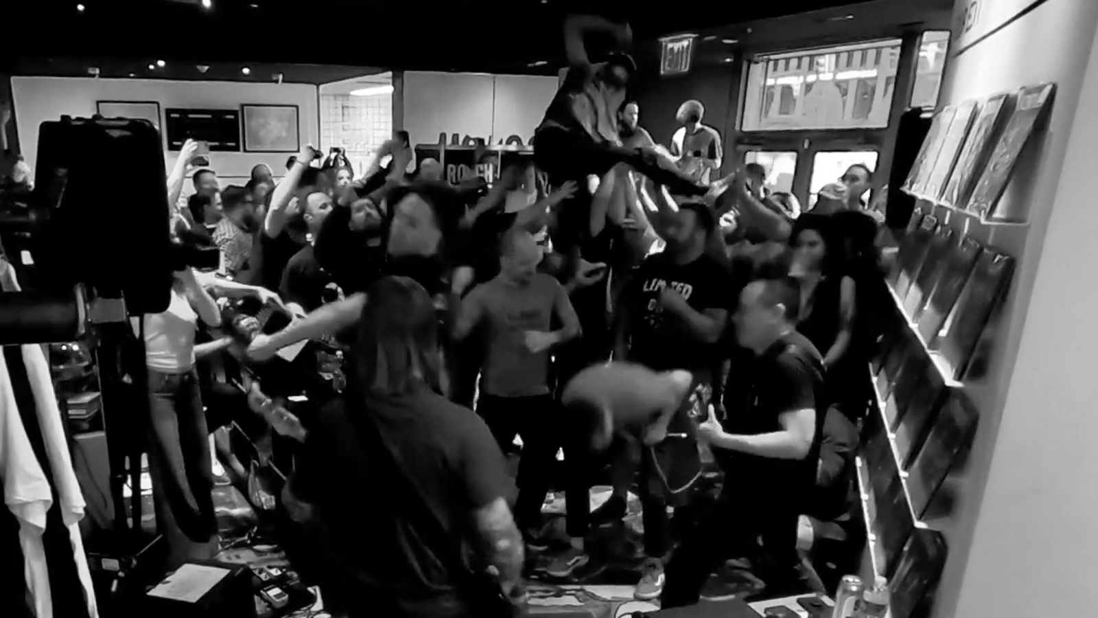 See INCENDIARY rip apart NYC record store playing “Jesus Bones”