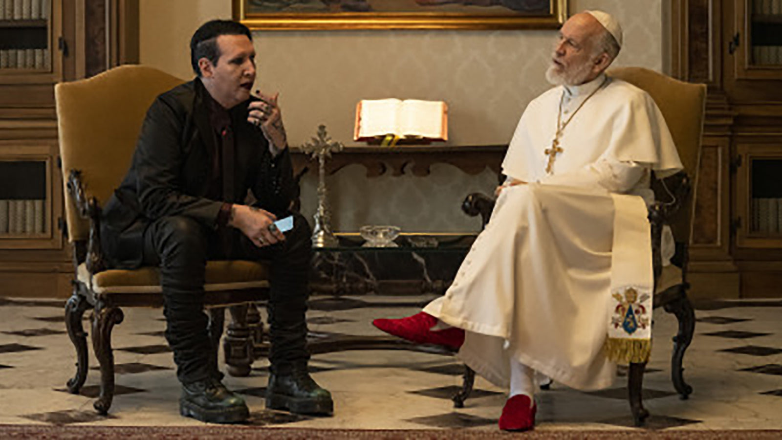 See Marilyn Manson’s Funny Cameo With John Malkovich on ‘The New Pope’