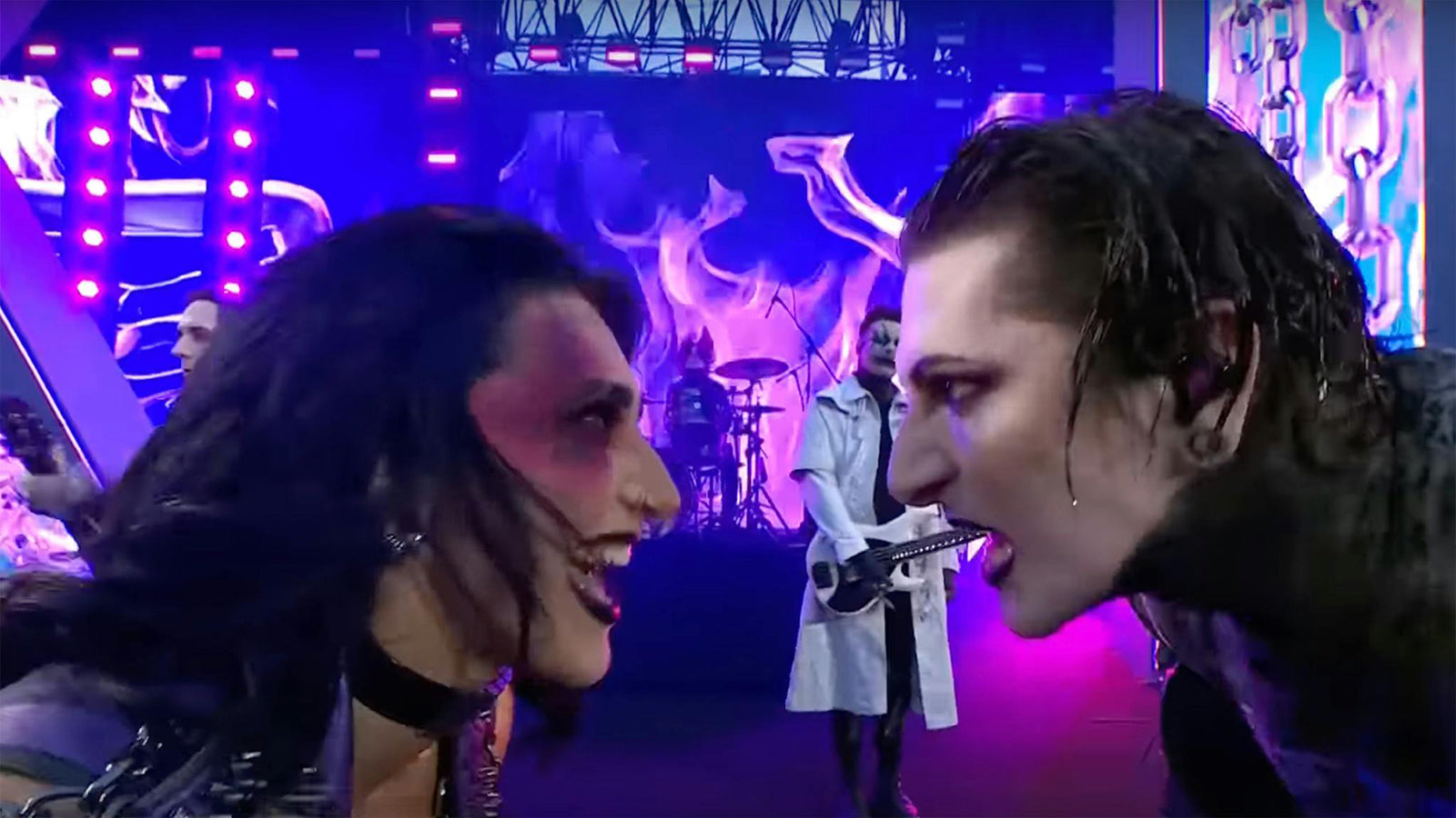 See MOTIONLESS IN WHITE play RHEA RIPLEY to the ring at WRESTLEMANIA