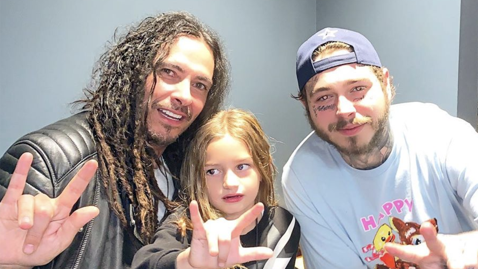 See Korn’s Munky and His Son Meet Post Malone, Get Smashed Guitar Signed