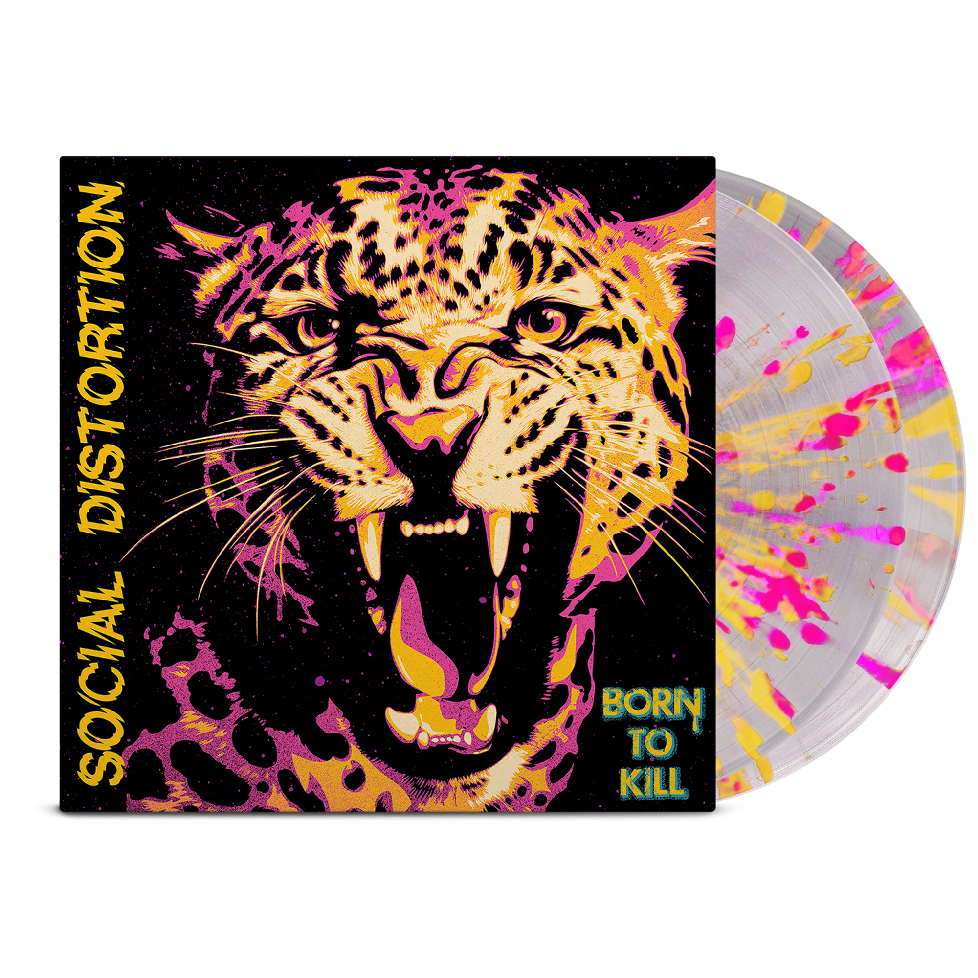 SOCIAL DISTORTION ‘BORN TO KILL’ 2LP (Exclusive – Limited to 500, Clear w/ Pink & Yellow Splatter Vinyl)
