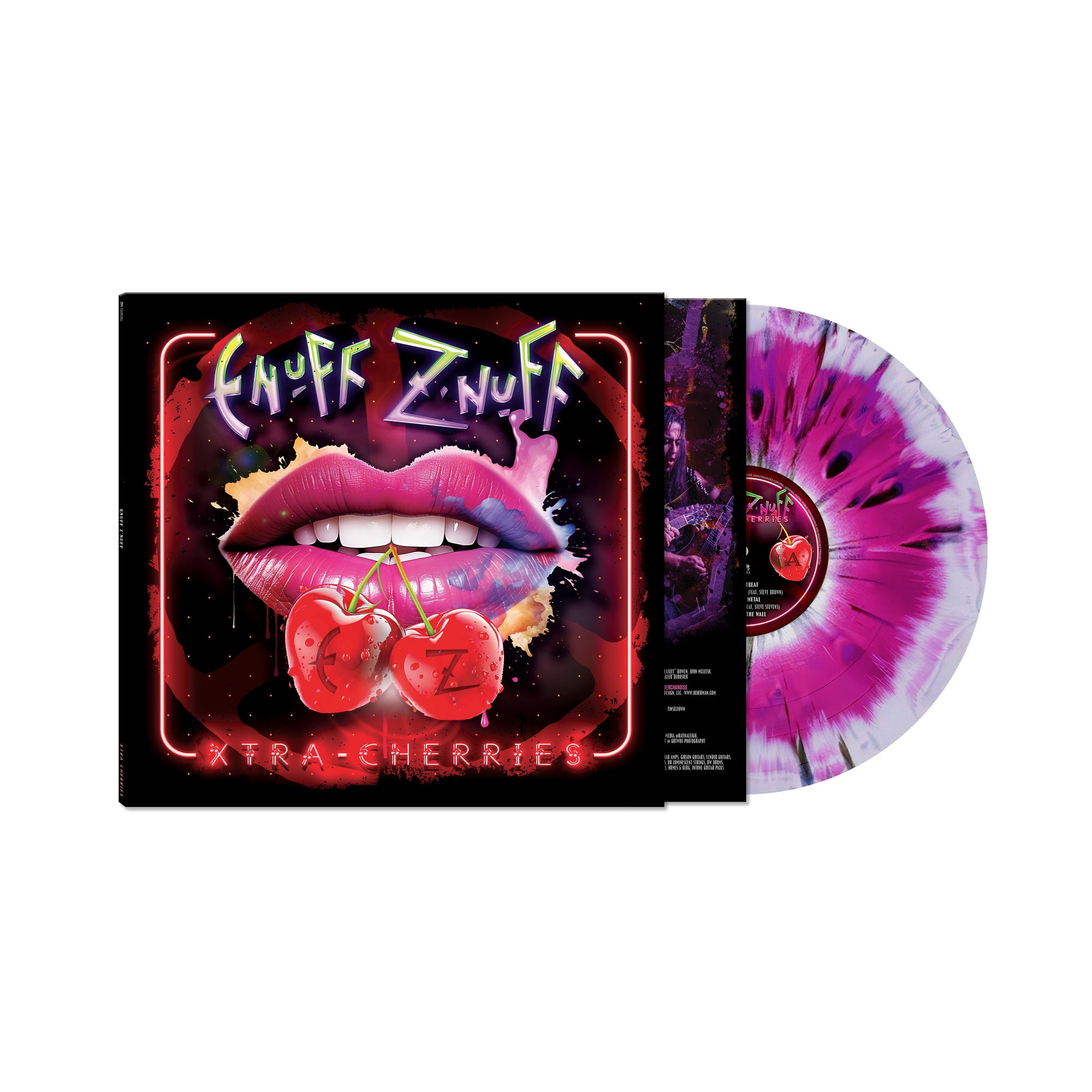 ENUFF Z'NUFF 'XTRA CHERRIES' LP (Limited, Black, Pink & White Splatter