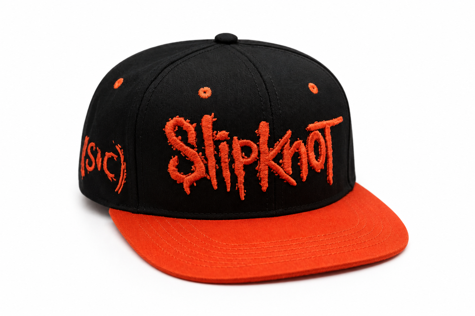 Slipknot Snapback 3D/Flat Embroidery Sublimated Underbill Bill Black/R