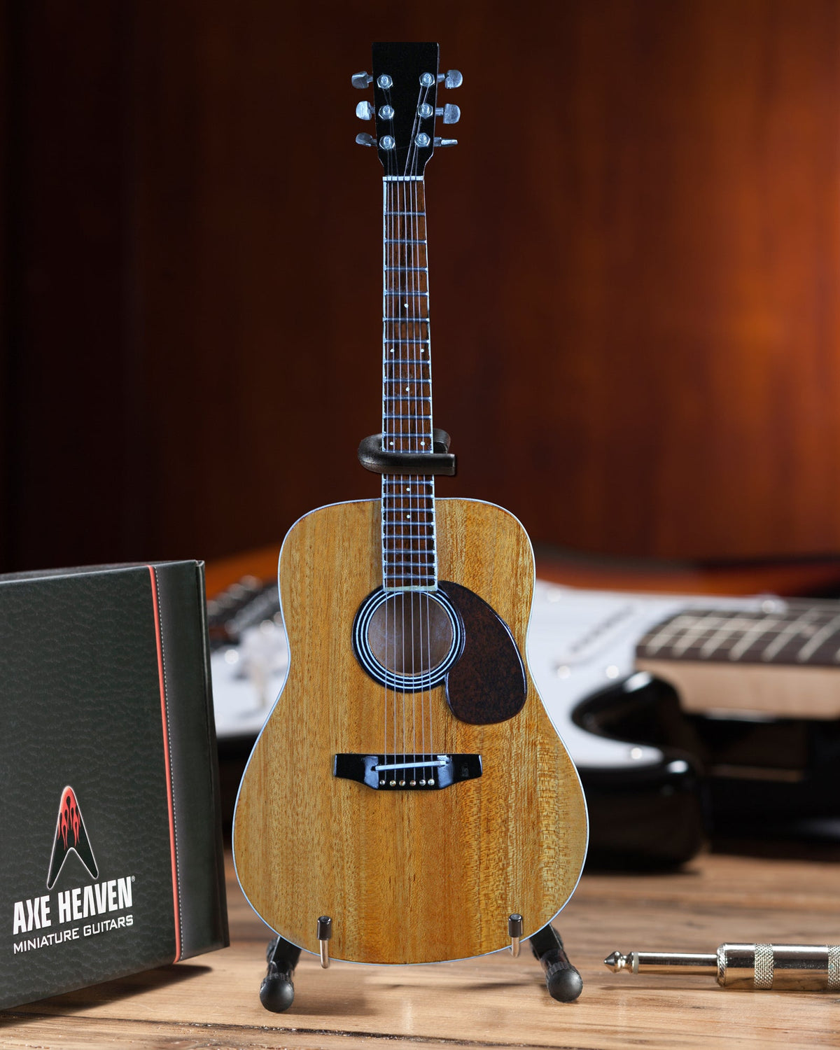 CLASSIC DREADNOUGHT NATURAL FINISH ACOUSTIC MINIATURE GUITAR REPLICA COLLECTIBLE