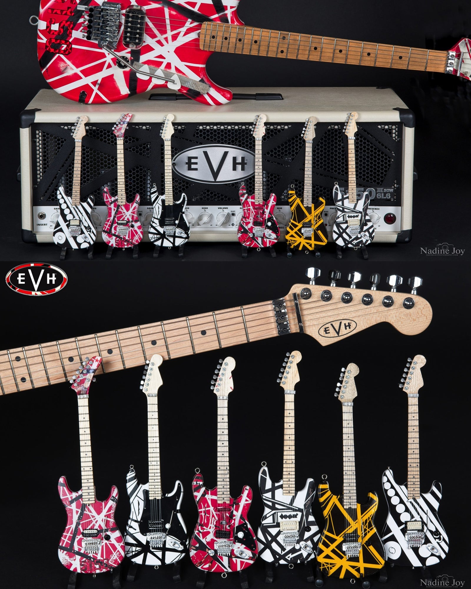 EVH SET OF 6 EDDIE VAN HALEN MINI GUITAR REPLICA COLLECTIBLES - OFFICI