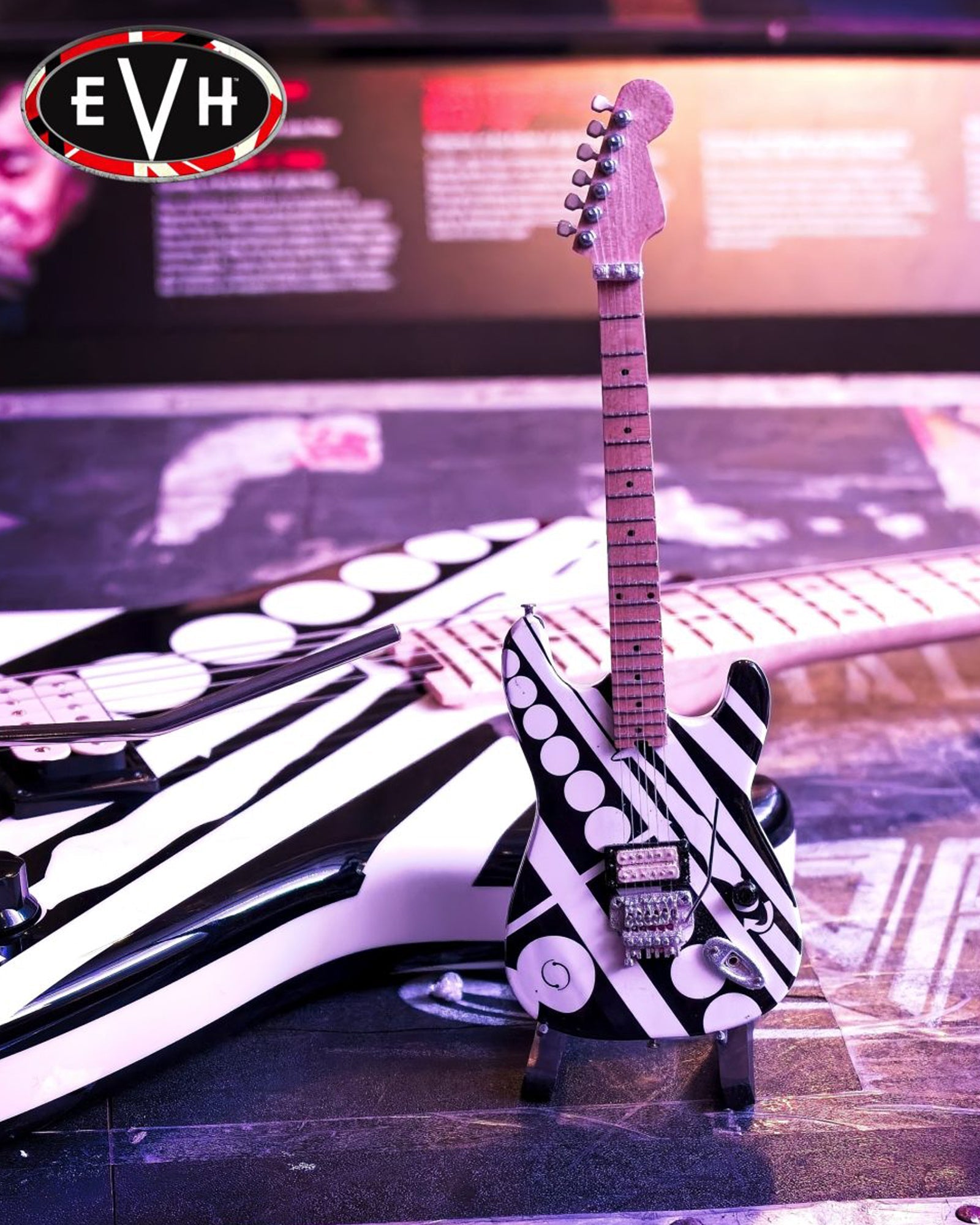 EDDIE VAN HALEN EVH “CIRCLES” MINI GUITAR REPLICA COLLECTIBLE - OFFICIALLY LICENSED