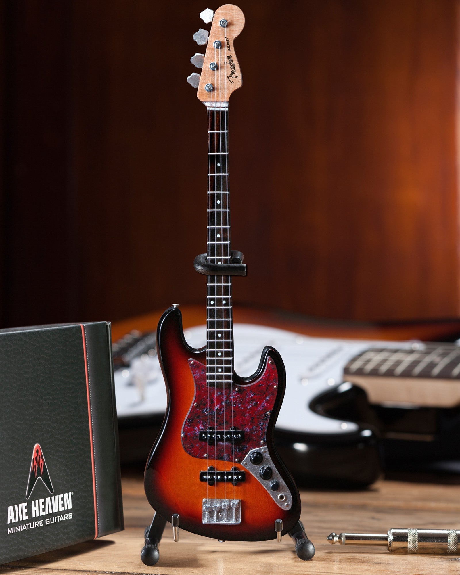 FENDER™ SUNBURST JAZZ BASS™ MINIATURE GUITAR REPLICA - OFFICIALLY LICENSED