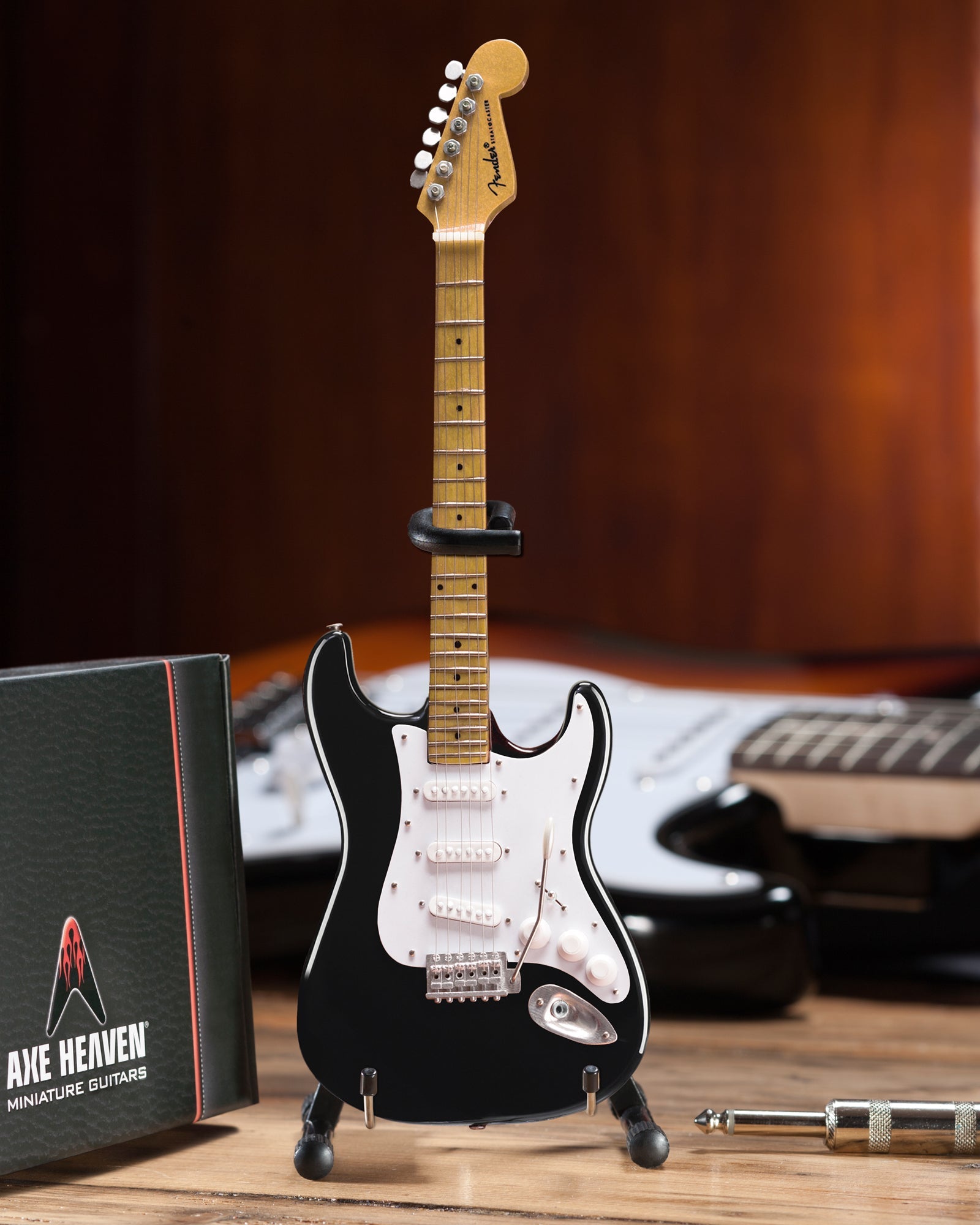 FENDER™ STRAT™ CLASSIC BLACK MINIATURE GUITAR REPLICA - OFFICIALLY LICENSED