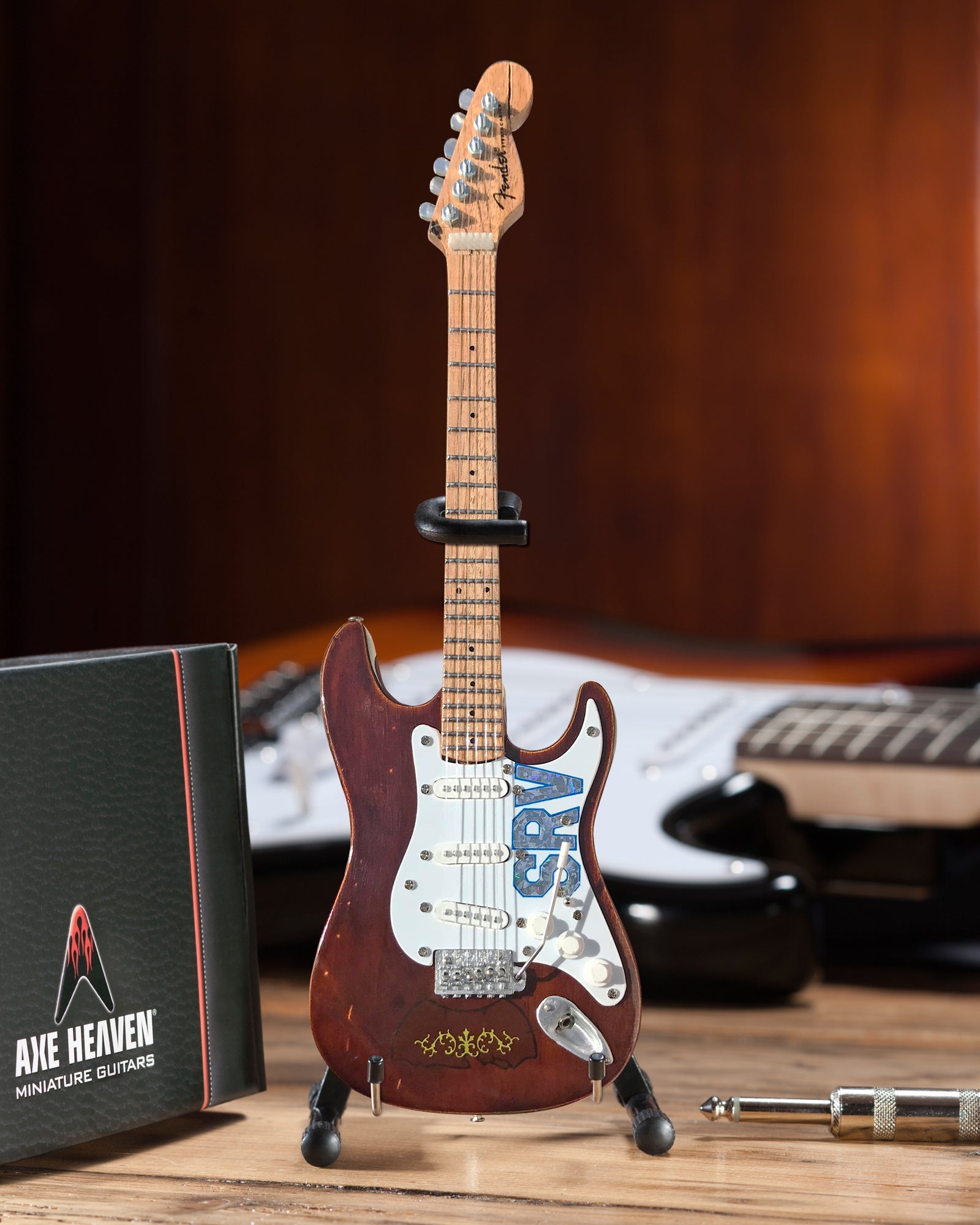 STEVIE RAY VAUGHAN SRV SET OF 3 MINI GUITAR REPLICA COLLECTIBLES - OFFICIALLY LICENSED FENDER