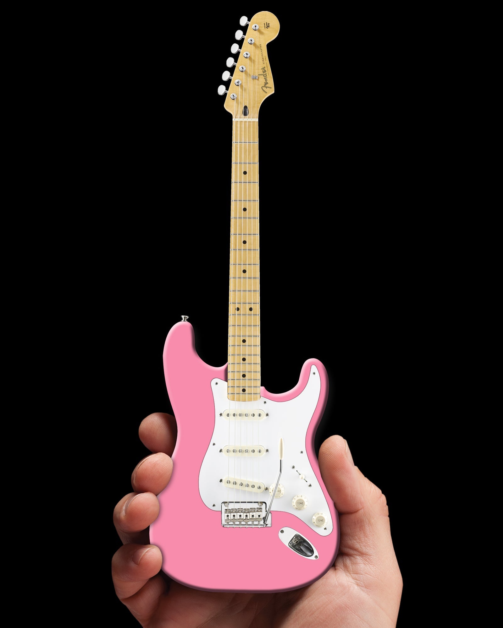 PINK FENDER™ STRAT™ MINIATURE GUITAR REPLICA - OFFICIALLY LICENSED