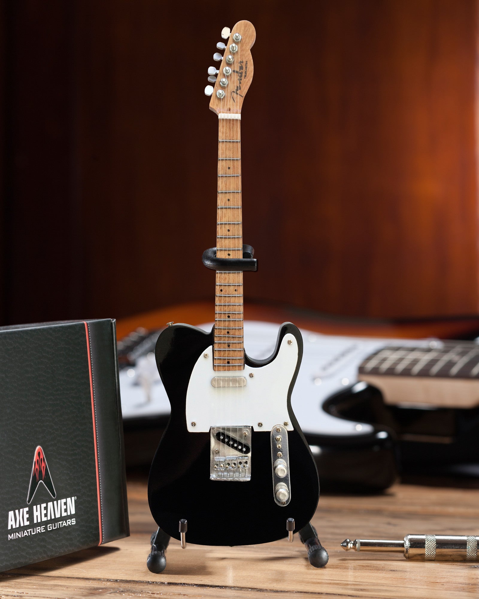OFFICIALLY LICENSED MINIATURE BLACK FENDER™ TELECASTER™ GUITAR REPLICA