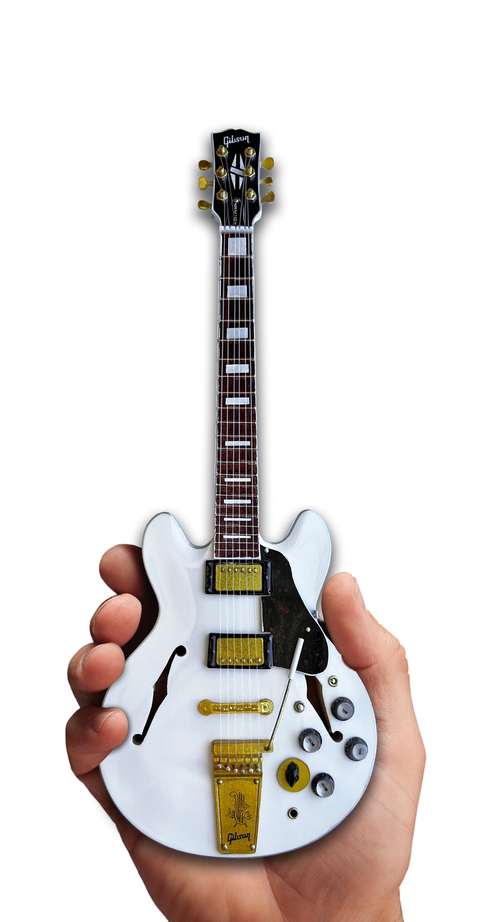 ALEX LIFESON SIGNATURE ES-355 GIBSON ALPINE WHITE MINIATURE GUITAR MODEL