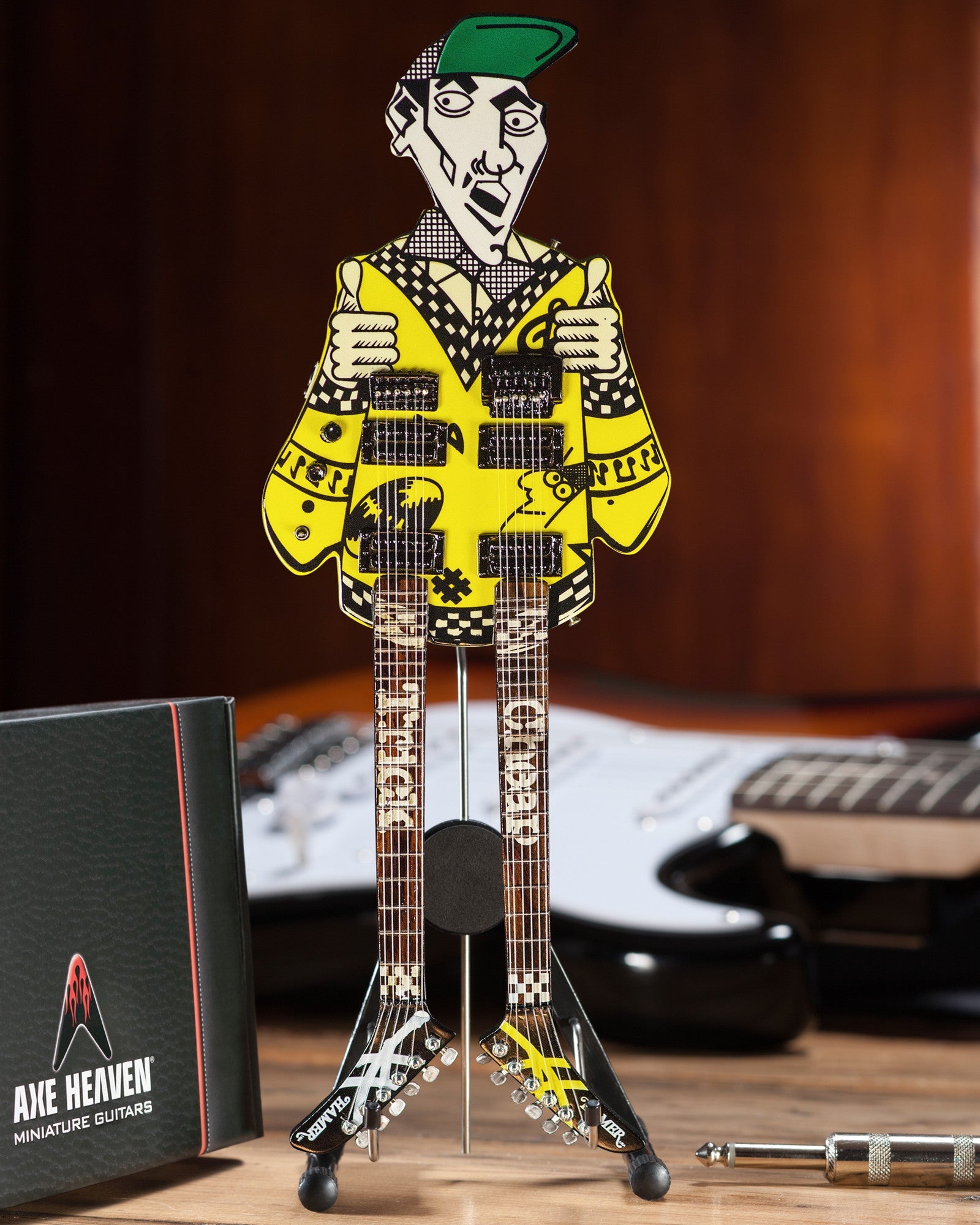 RICK NIELSEN™ 'Uncle Dick' Doubleneck Mini Guitar Replica Collectible - Officially Licensed