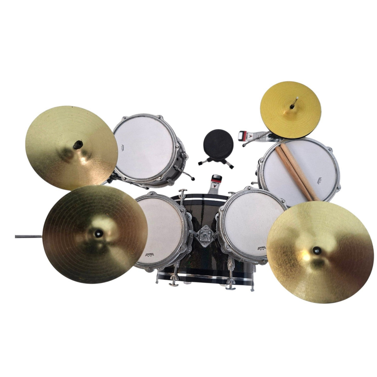 CLASSIC 5-PIECE BLACK SPARKLE DRUM SET MINI REPLICA COLLECTIBLE