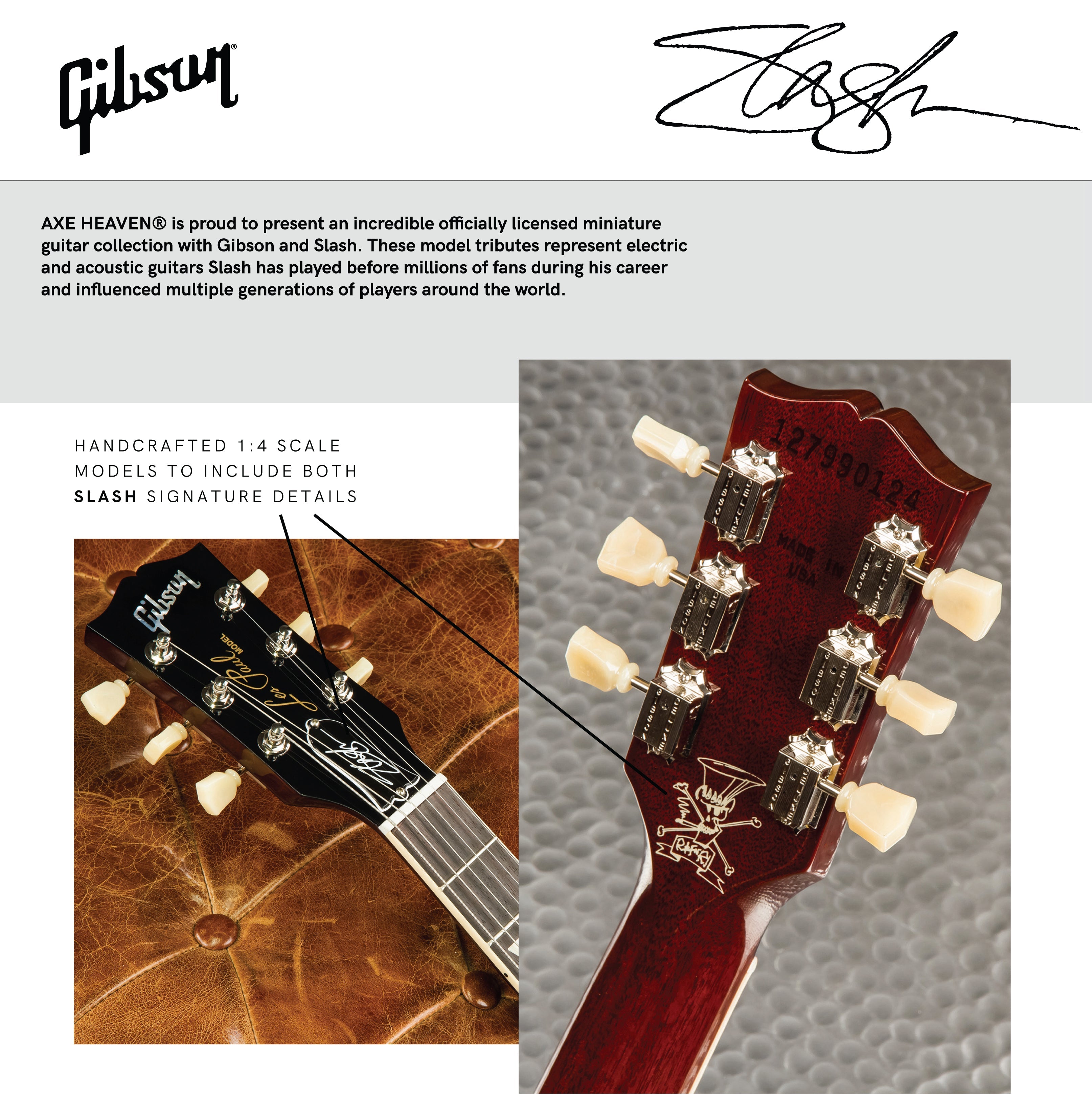 Slash Gibson J-45 November Burst Acoustic 1:4 Scale Mini Guitar Model