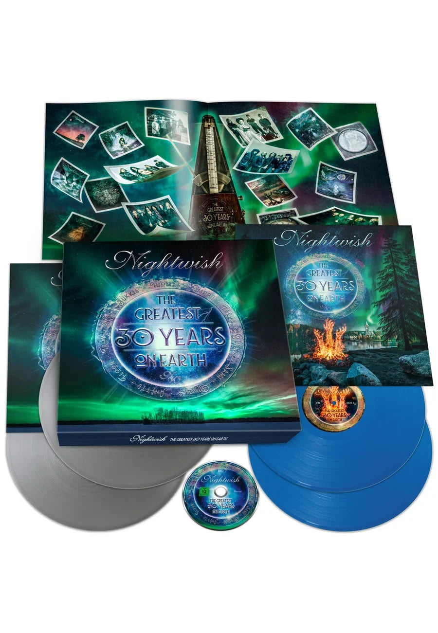 NIGHTWISH 'THE GREATEST 30 YEARS ON EARTH' 4LP + BLU-RAY BOX SET (Silver/Blue Vinyl)