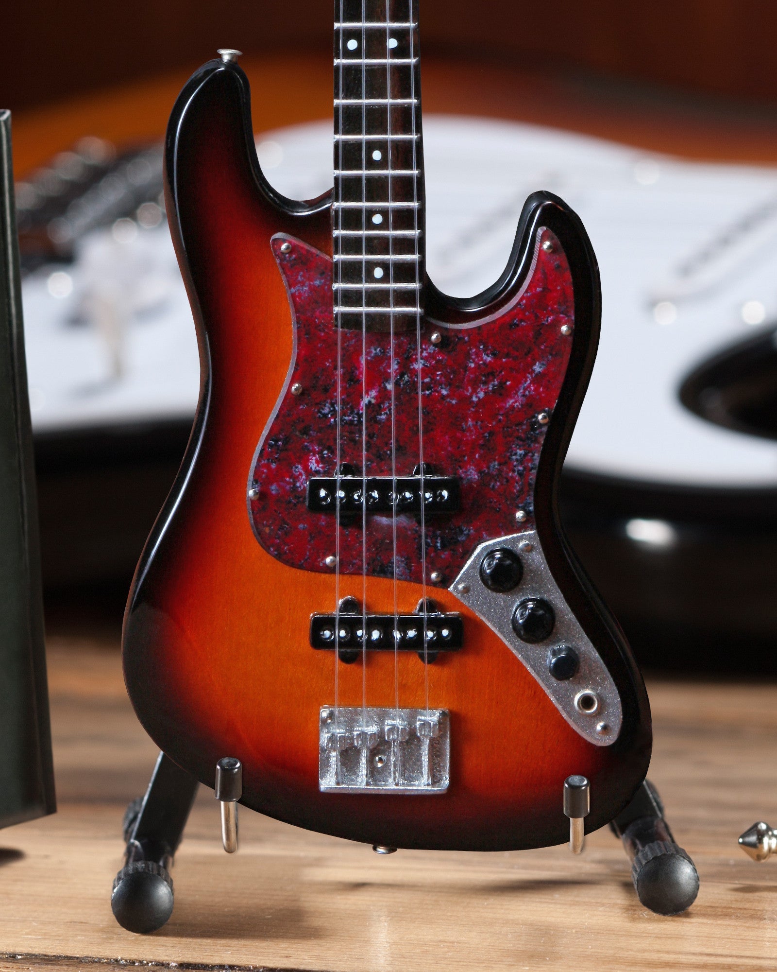 FENDER™ SUNBURST JAZZ BASS™ MINIATURE GUITAR REPLICA - OFFICIALLY LICENSED