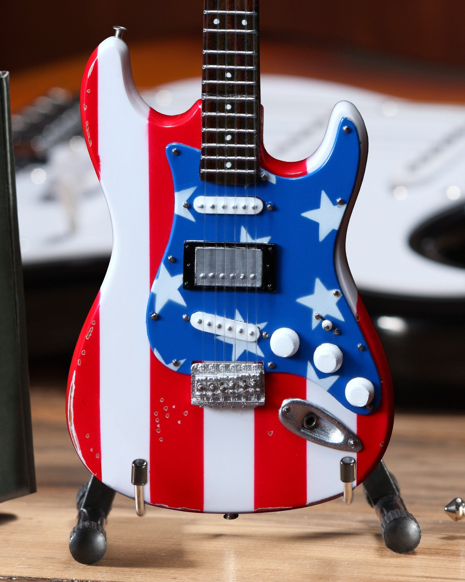 WAYNE KRAMER MINI STARS N' STRIPES USA FLAG FENDER™ STRAT™ GUITAR REPLICA - OFFICIALLY LICENSED