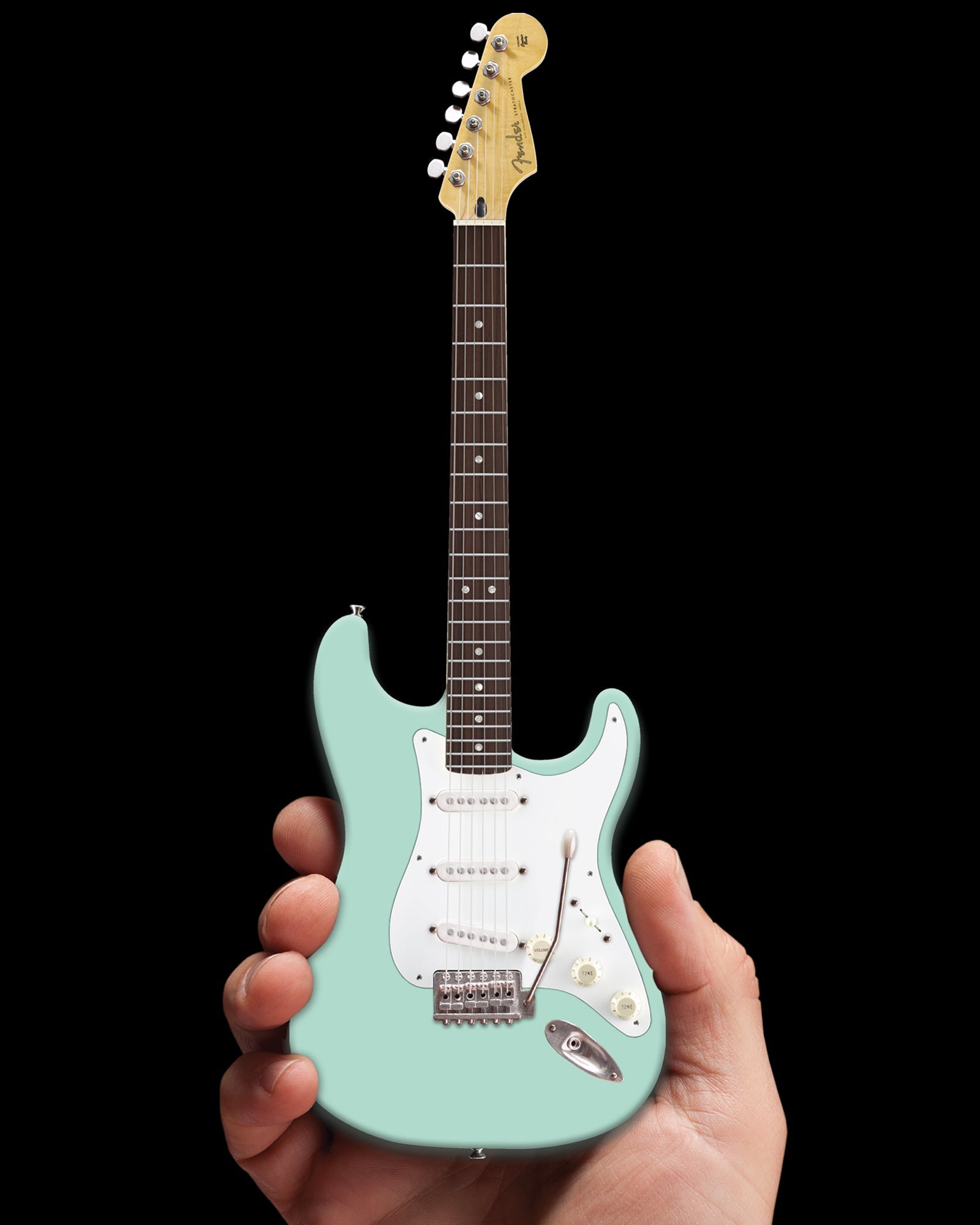 SURF GREEN FENDER™ STRAT™ MINIATURE GUITAR REPLICA -OFFICIALLY LICENSED