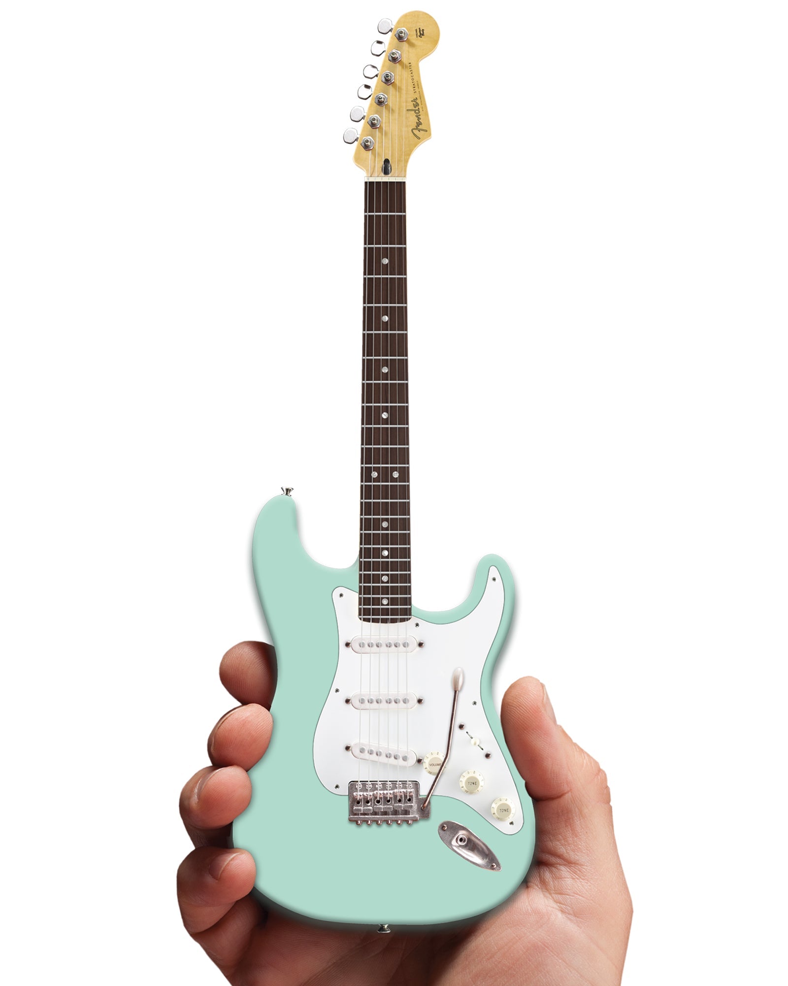 SURF GREEN FENDER™ STRAT™ MINIATURE GUITAR REPLICA -OFFICIALLY LICENSED