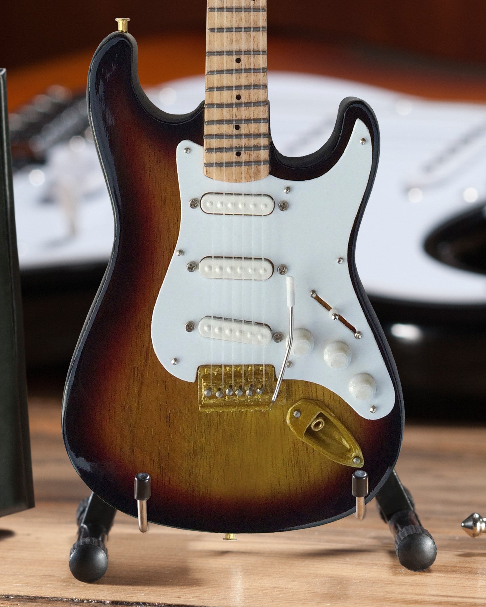 OFFICIALLY LICENSED FENDER™ STRAT™ 60TH ANNIVERSARY SUNBURST MINI GUITAR REPLICA