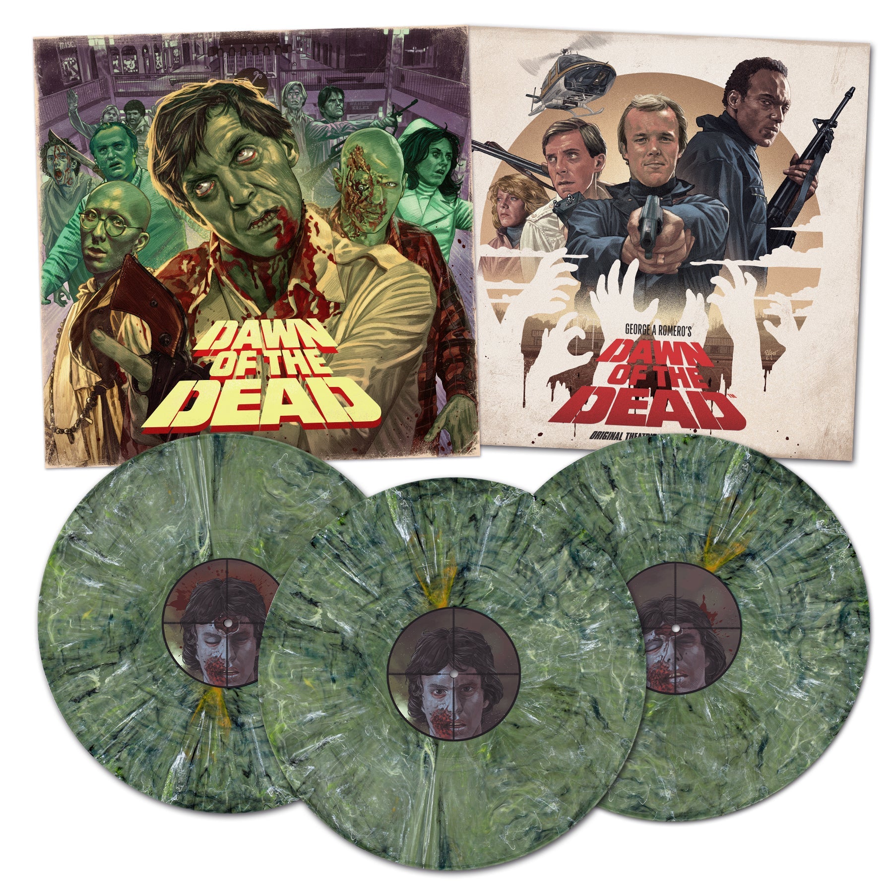 GEORGE A ROMERO'S DAWN OF THE DEAD SOUNDTRACK' 3LP ("Zombie" Marble Colored Vinyl