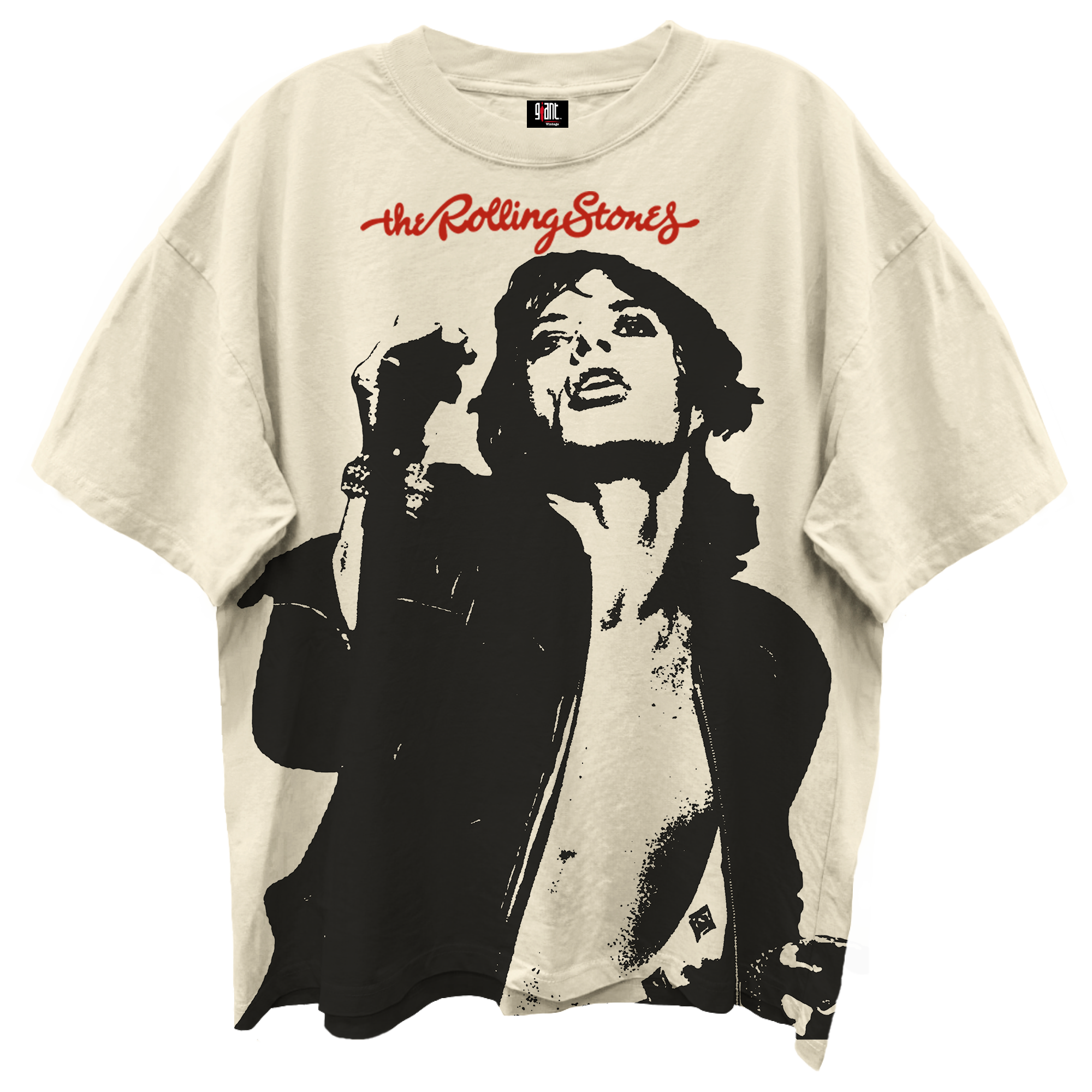 ROLLING STONES MICK JAGGER OFF WHITE T-SHIRT/GIANT VINTAGE