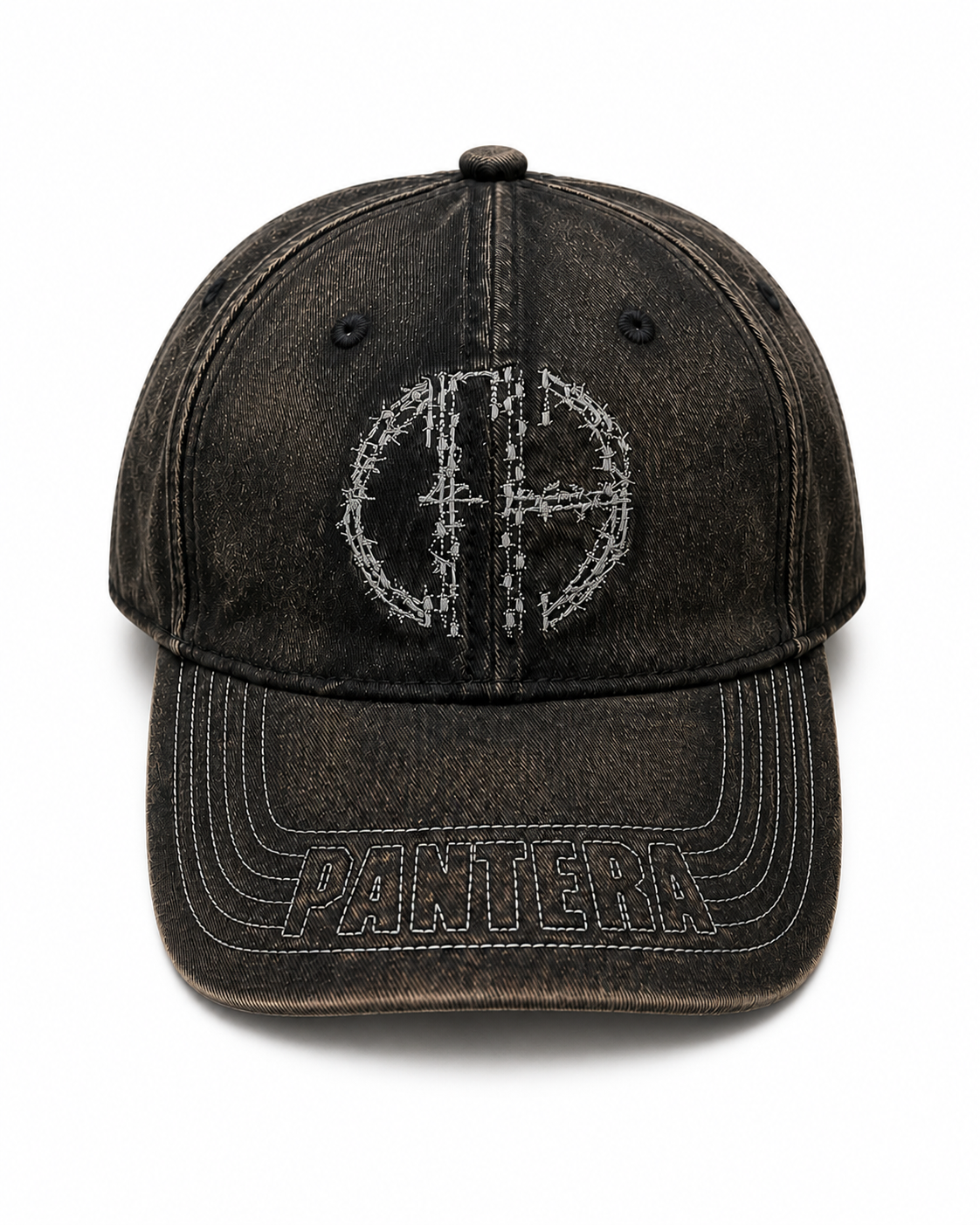 Pantera
Acid Washed
Flat Embroidery with
EmbroideredStitch Bill Art Black 6 Panel Dad Hat