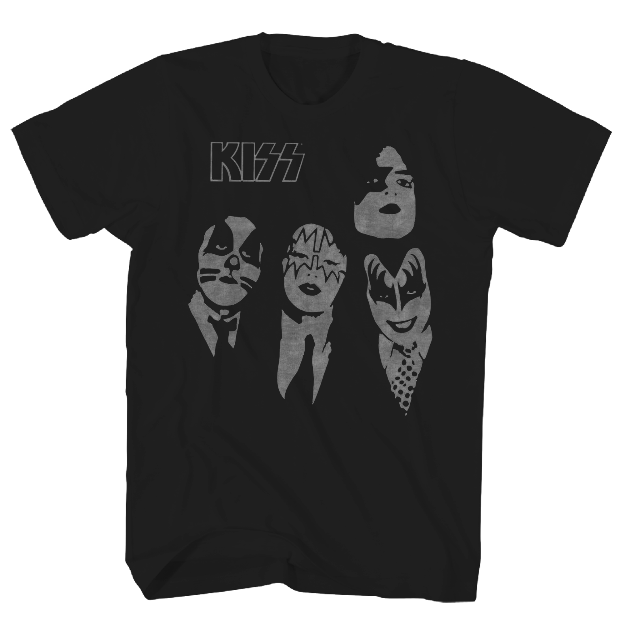 Kiss - Dressed To Kill Faces T-Shirt - Black - Adult Shirt S Kiss - Dressed To Kill Faces T-Shirt - Black - Adult Shirt S