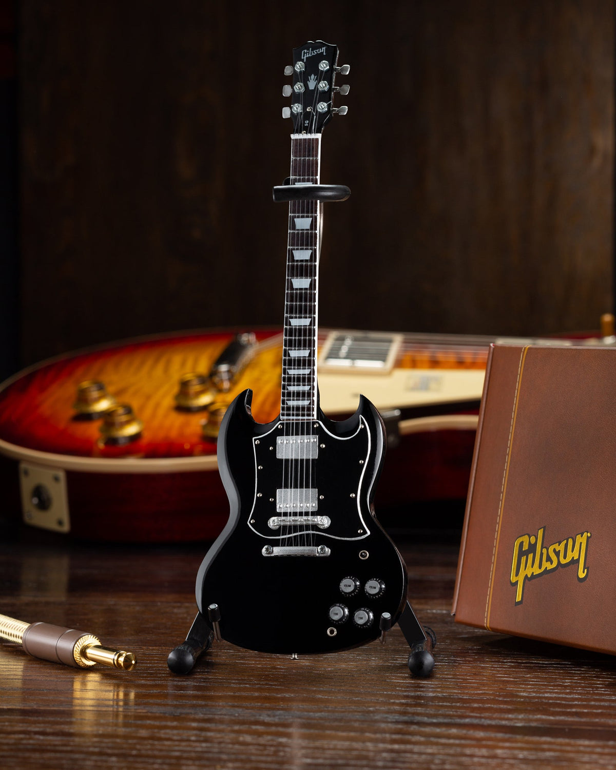 GIBSON SG STANDARD EBONY 1:4 SCALE MINI GUITAR MODEL