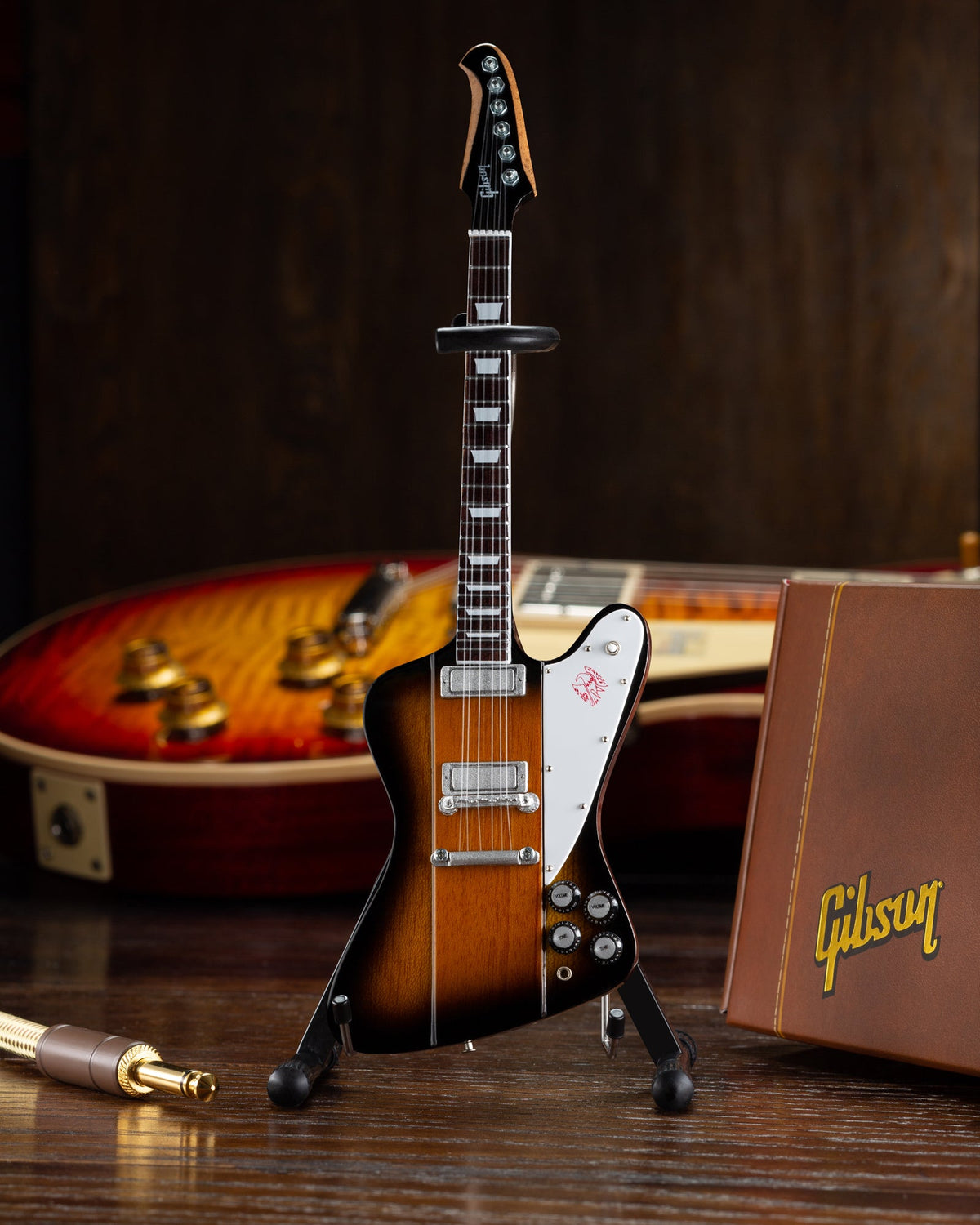 GIBSON FIREBIRD V VINTAGE SUNBURST 1:4 SCALE MINI GUITAR MODEL