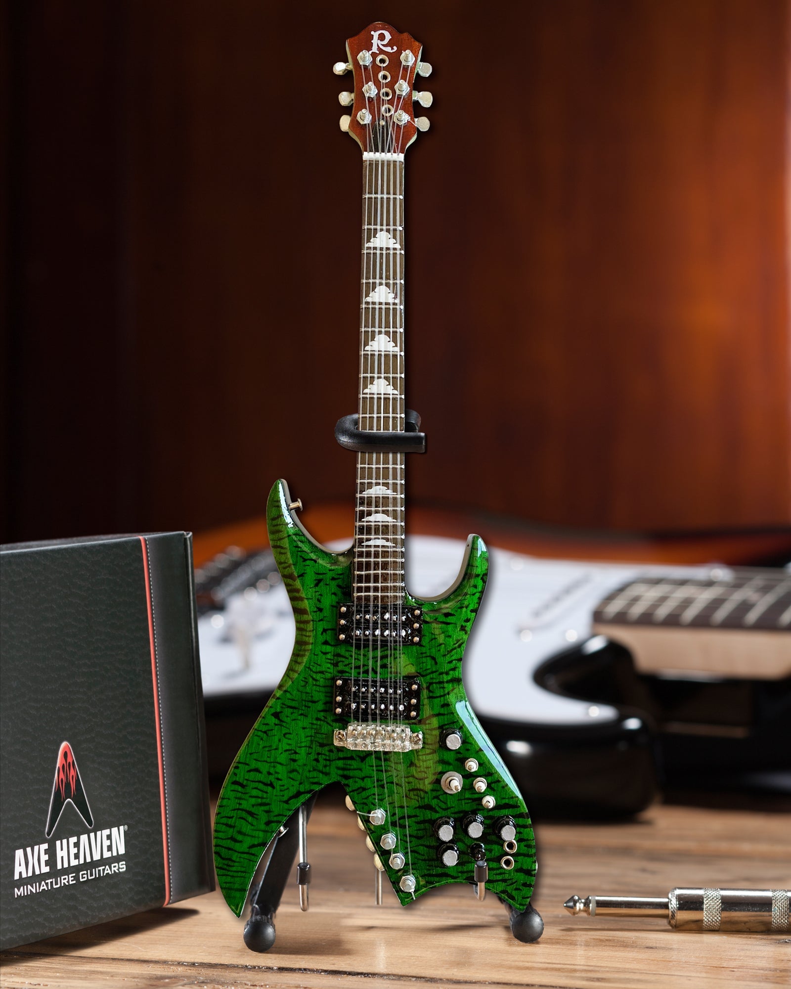 OFFICIAL B.C. RICH® BICH GREEN MINIATURE GUITAR REPLICA COLLECTIBLE