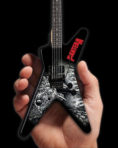 PANTERA - DEAN DIMEBAG -  THE GREAT SOUTHERN TRENDKILL BLACK & WHITE MINI GUITAR