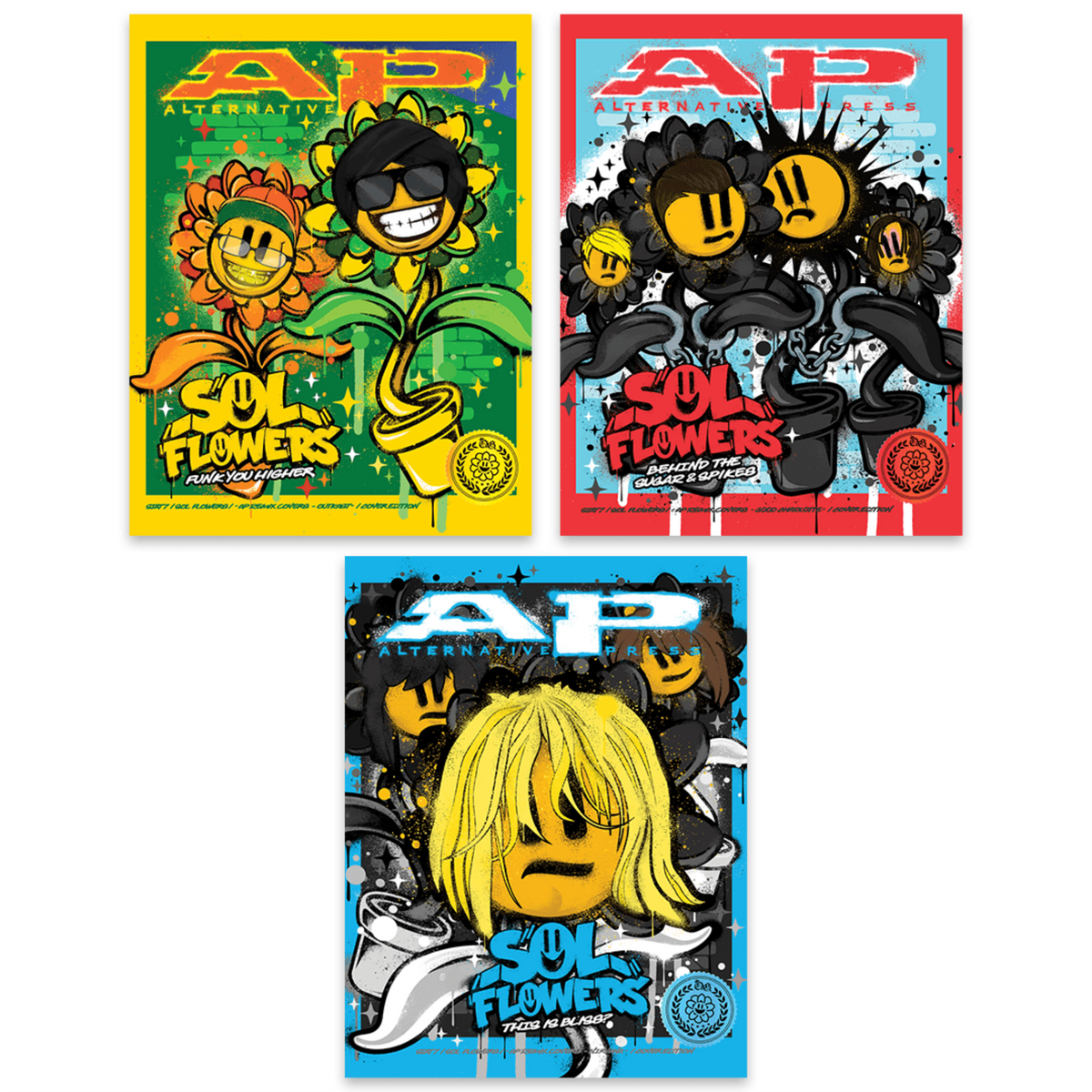 Sol Flowers: Complete Collection - Alternative Press Magazine Issues #405.3-5 - April 2022 New Gen Magazine Alternative Press