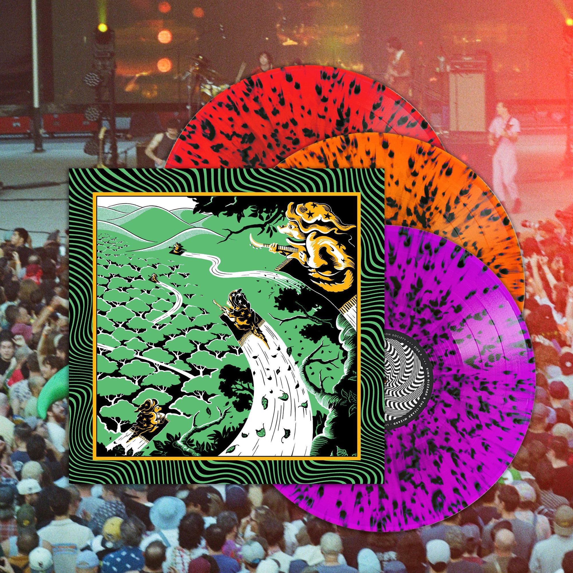 KING GIZZARD & THE LIZARD WIZARD 'LIVE AT FOREST HILLS STADIUM '25' 3LP (Triple Gatefold Neon Splatter Vinyl)