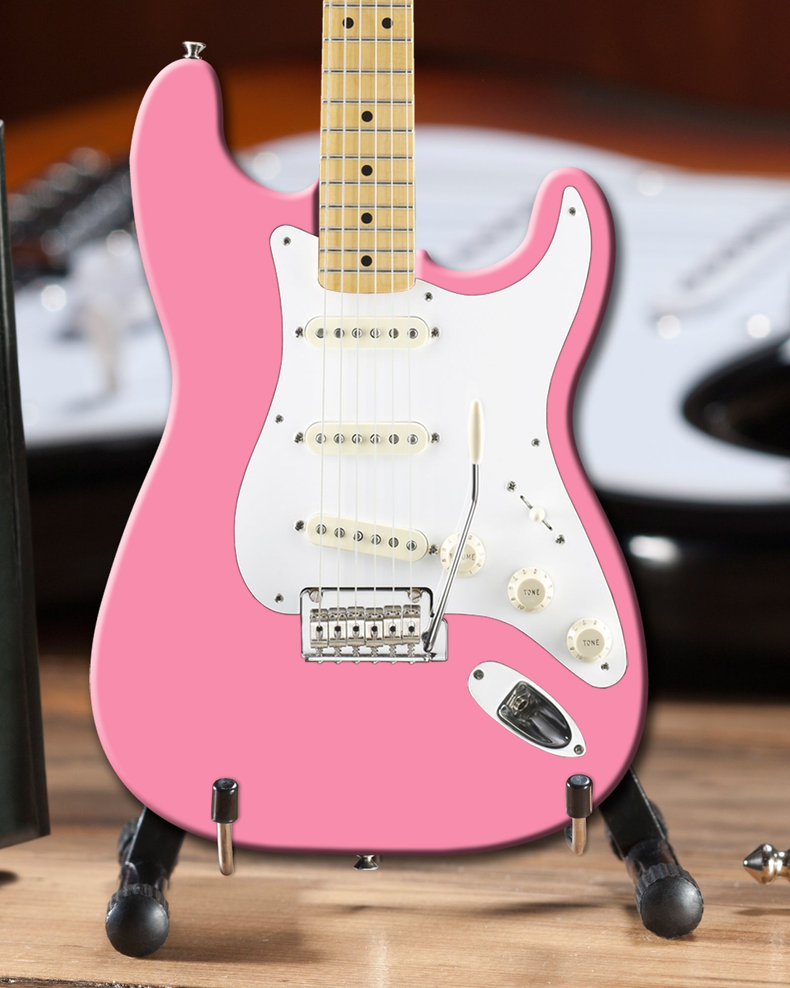 PINK FENDER™ STRAT™ MINIATURE GUITAR REPLICA - OFFICIALLY LICENSED