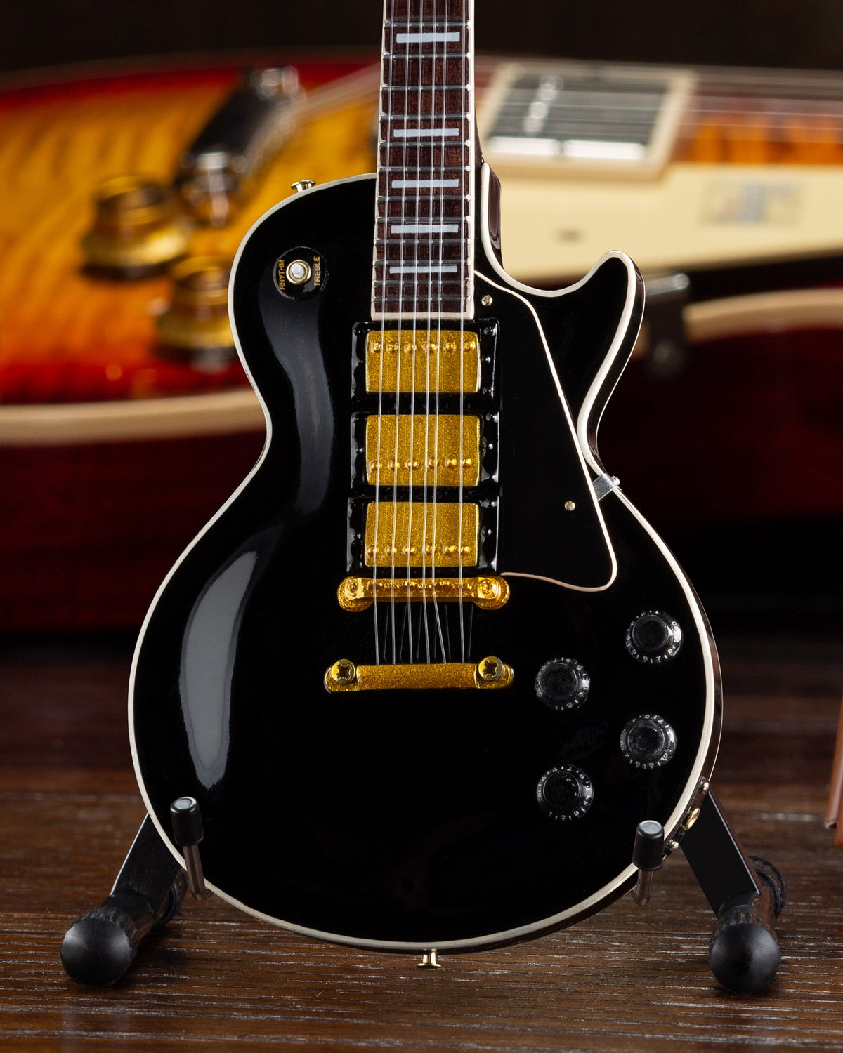 GIBSON LES PAUL CUSTOM EBONY 1:4 SCALE MINI GUITAR MODEL