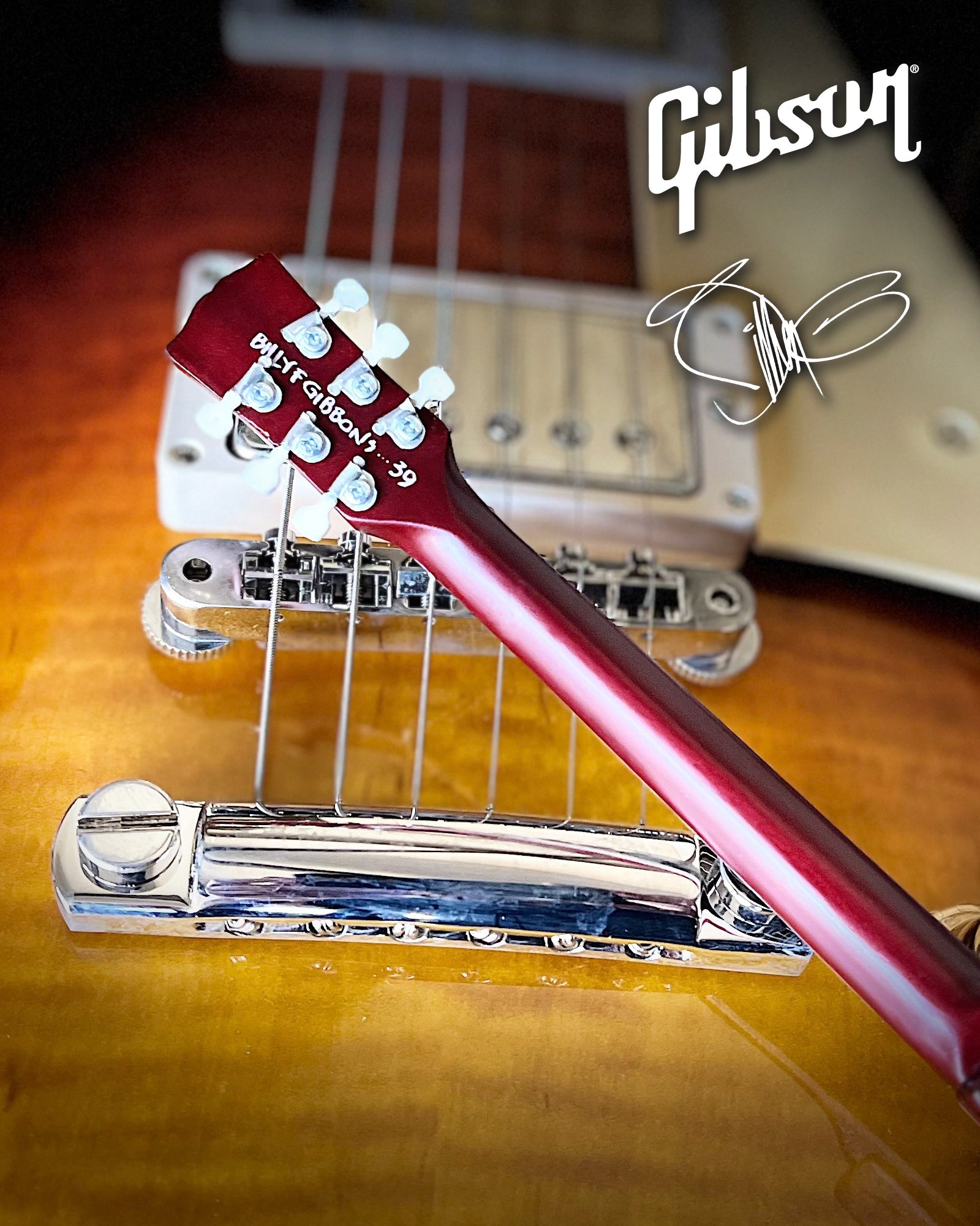 BILLY F GIBBONS AGED "PEARLY GATES" GIBSON LES PAUL MINI GUITAR MODEL