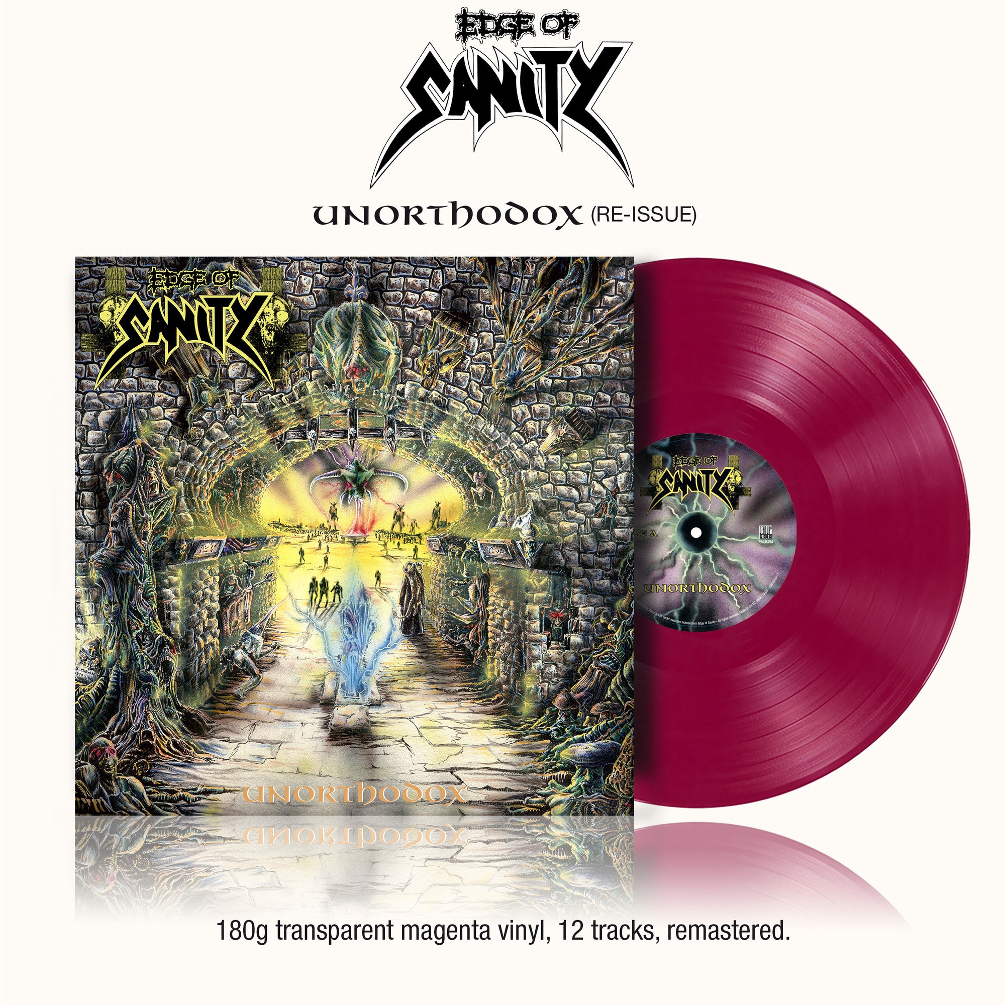 EDGE OF SANITY 'UNORTHODOX' LP (Reissue, Transparent Magenta Vinyl)