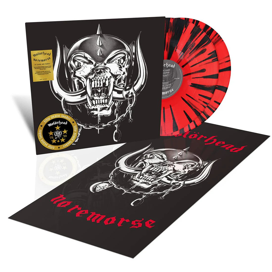 MOTORHEAD 'NO REMORSE' 2LP (50th Anniversary Edition, Red/Black Splatter Vinyl)