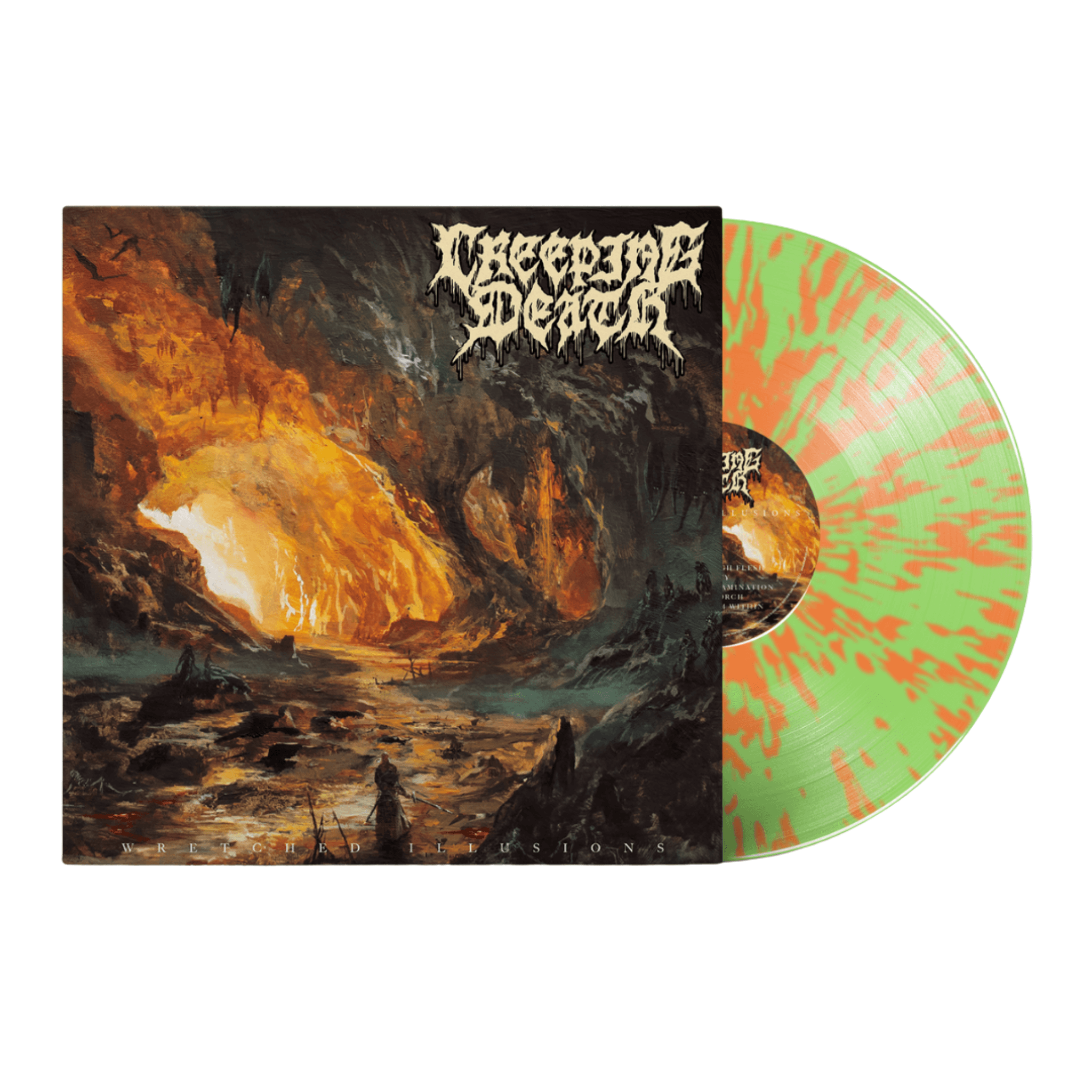 CREEPING DEATH 'WRETCHED ILLUSIONS' LP (Glow In The Dark Splatter Vinyl)