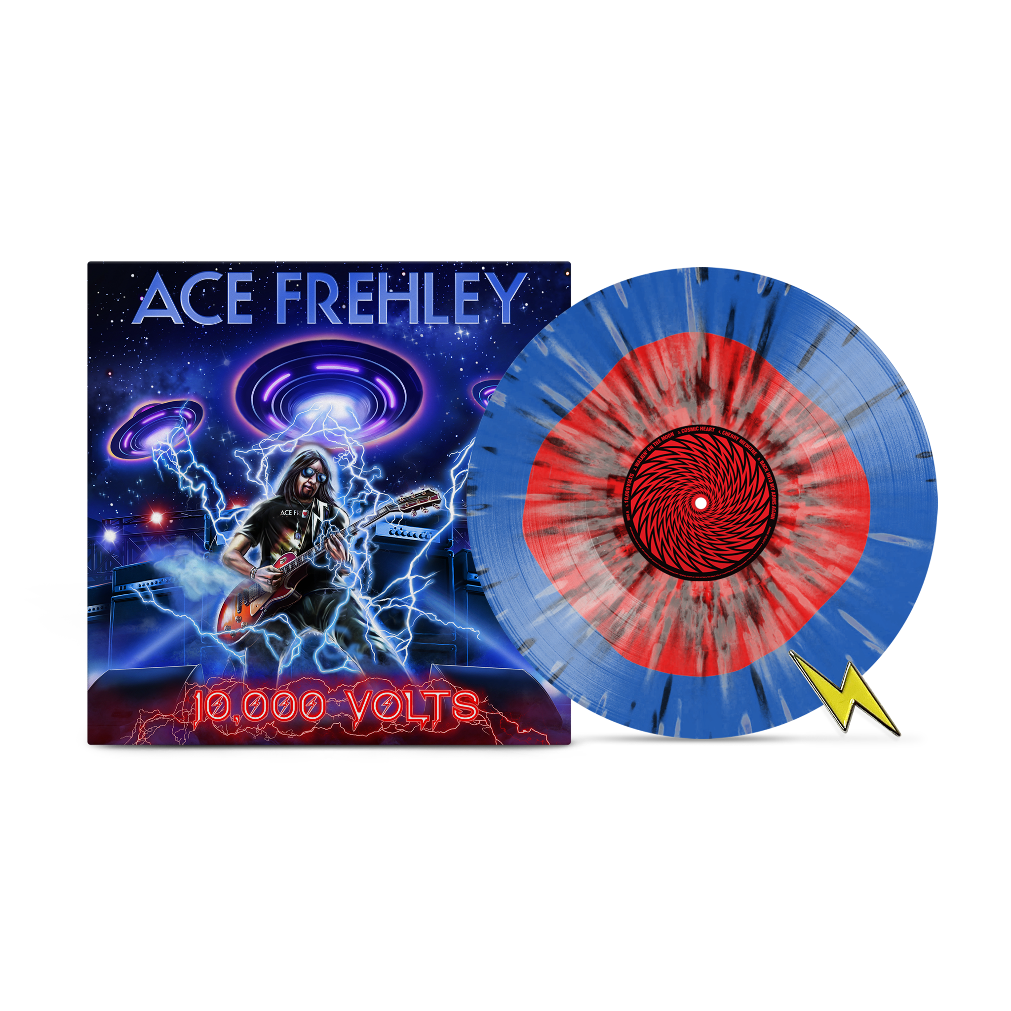 ACE FREHLEY '10,000 VOLTS' (Color In Color Splatter Vinyl) + FREE PIN