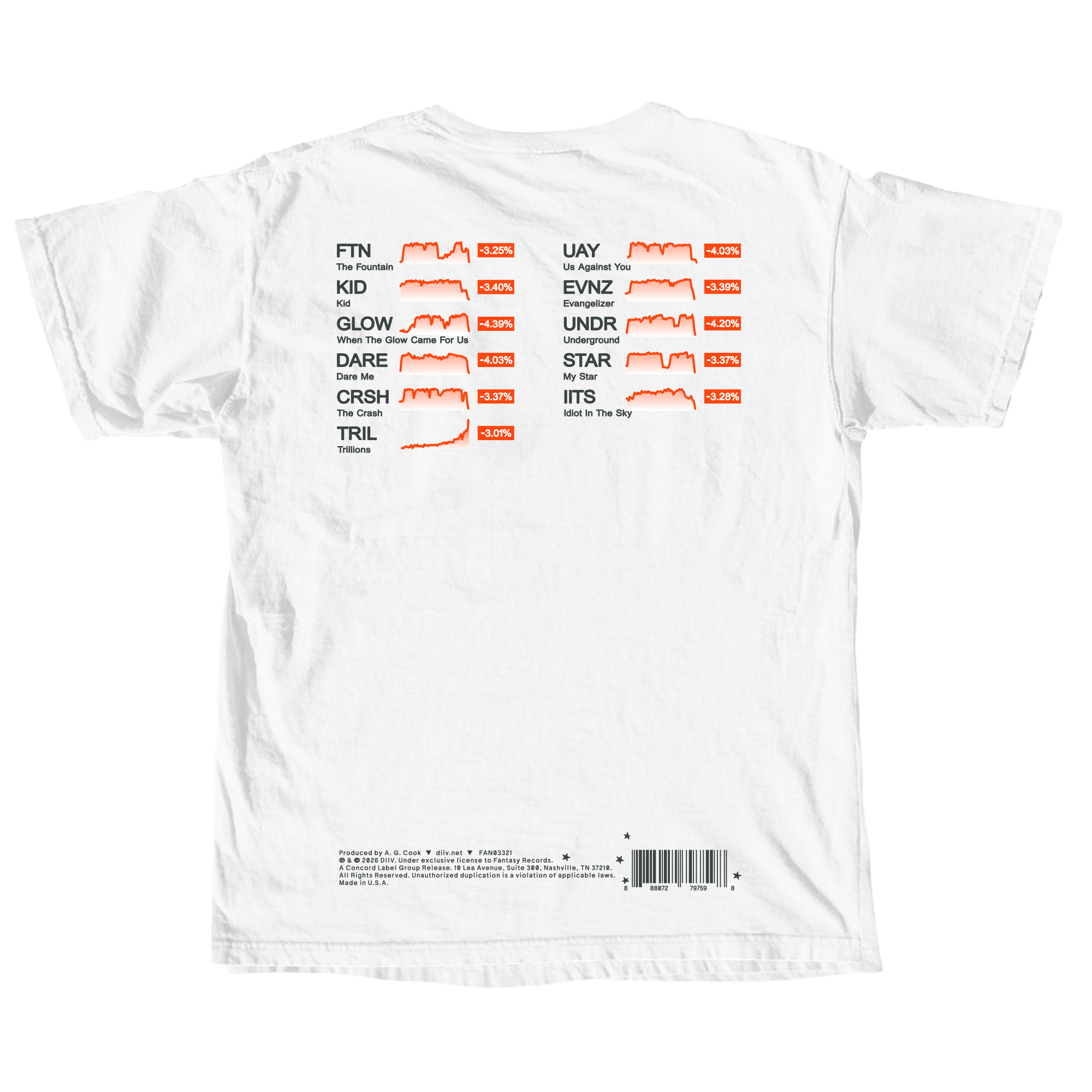 DIIV 'ZIRP!' WHITE T-SHIRT