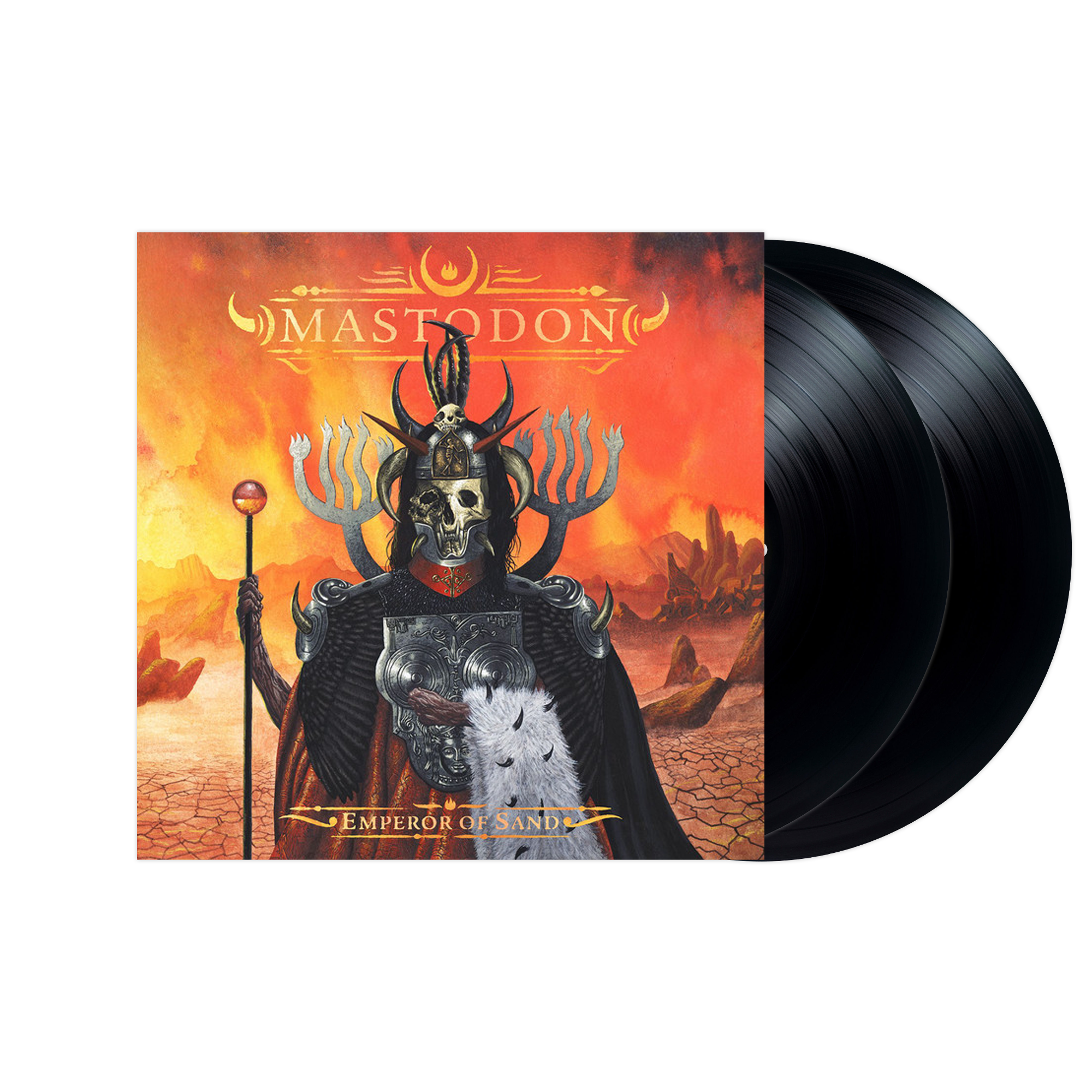 MASTODON ‘EMPEROR OF SAND’ 2LP (Black Vinyl) w/ SIGNED 12"x12" PAUL ROMANO PRINT