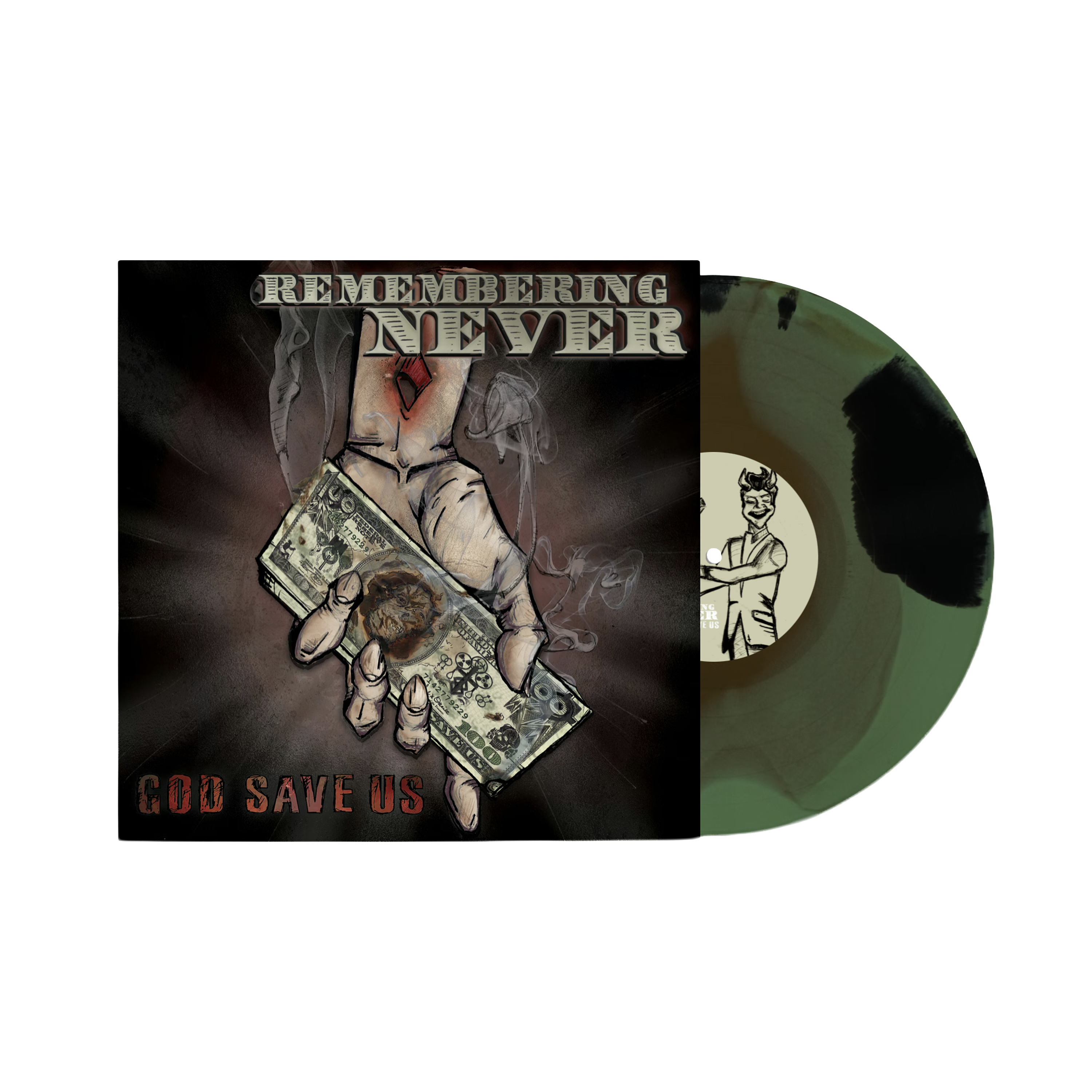 REMEMBERING NEVER ‘GOD SAVE US’ LP (Exclusive – Limited to 250, Gold/Olive/Black Vinyl)