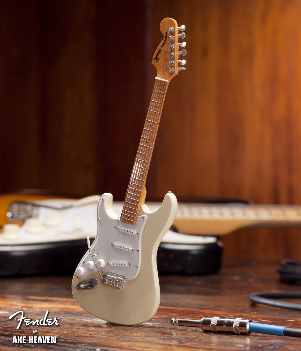 FENDER™ CREAM REVERSE HEADSTOCK STRAT™ MINIATURE GUITAR REPLICA - OFFICIALLY LICENSED