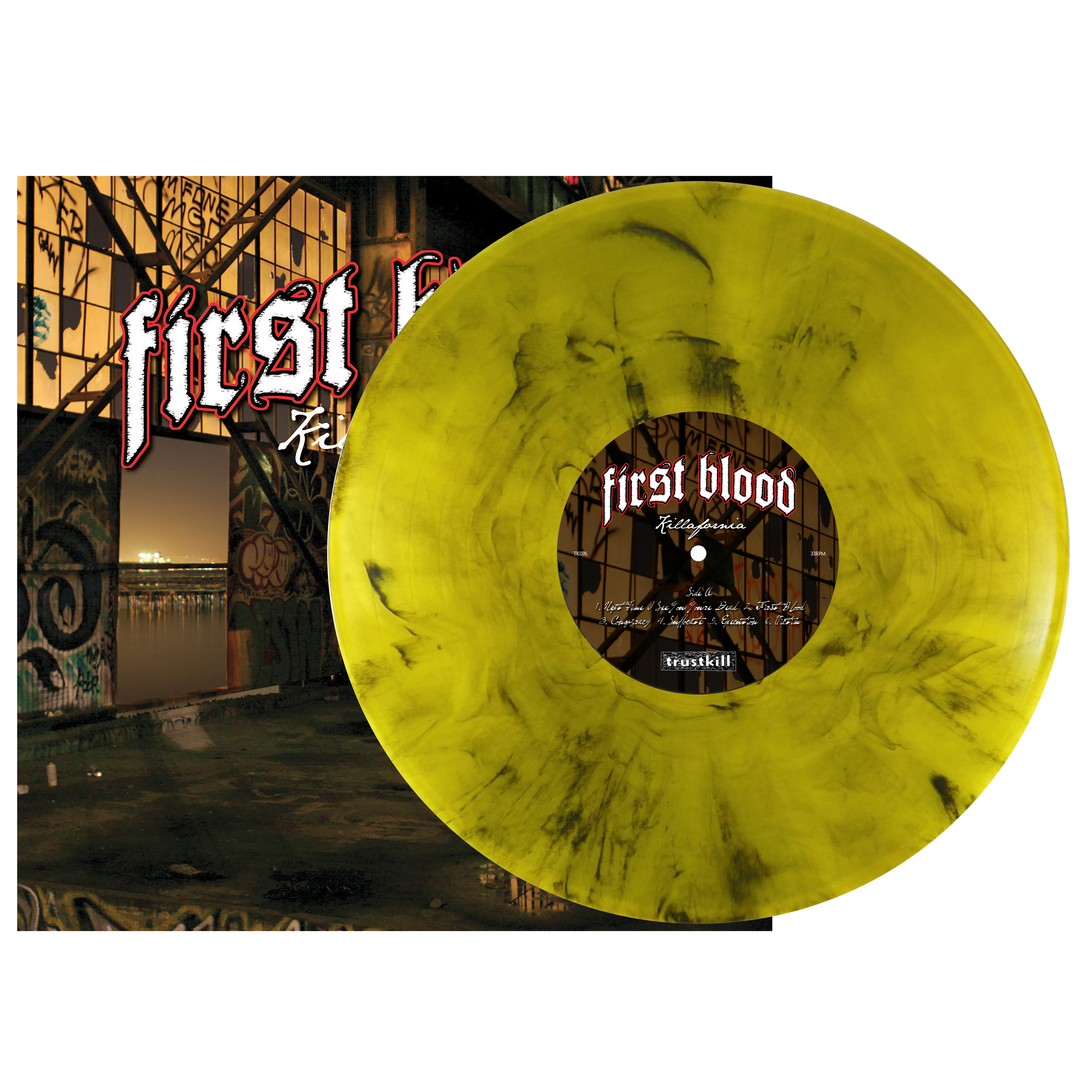 FIRST BLOOD 'KILLAFORNIA' LP (Yellow Marble Vinyl) FIRST BLOOD 'KILLAFORNIA' LP (Yellow Marble Vinyl)